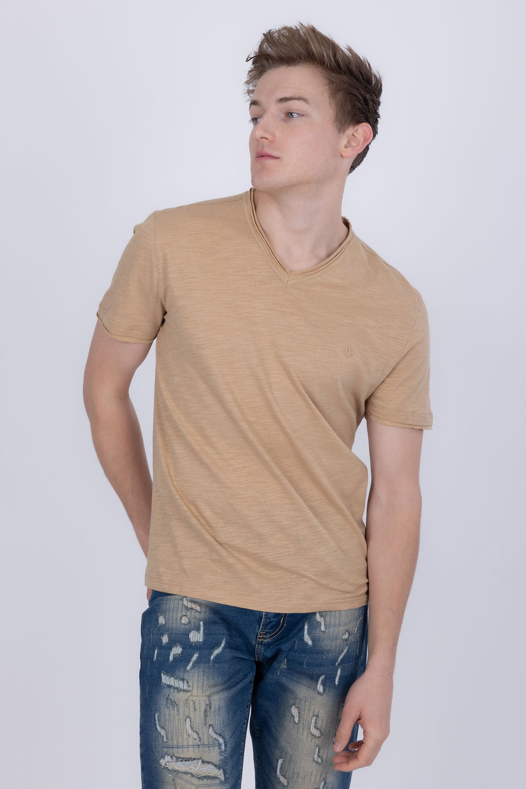 Agra V-Neck Solid T-Shirt