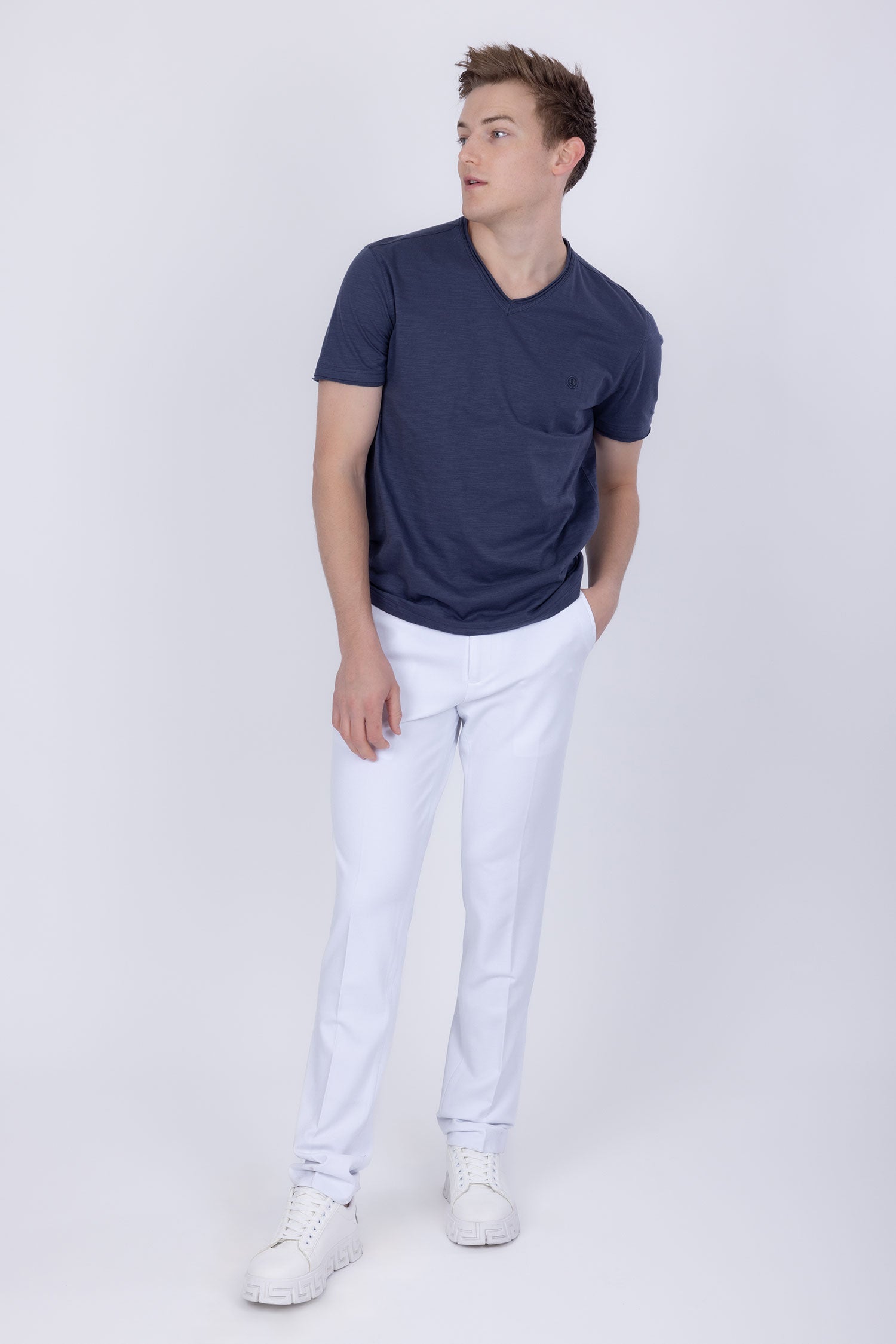 Agra V-Neck Solid T-Shirt