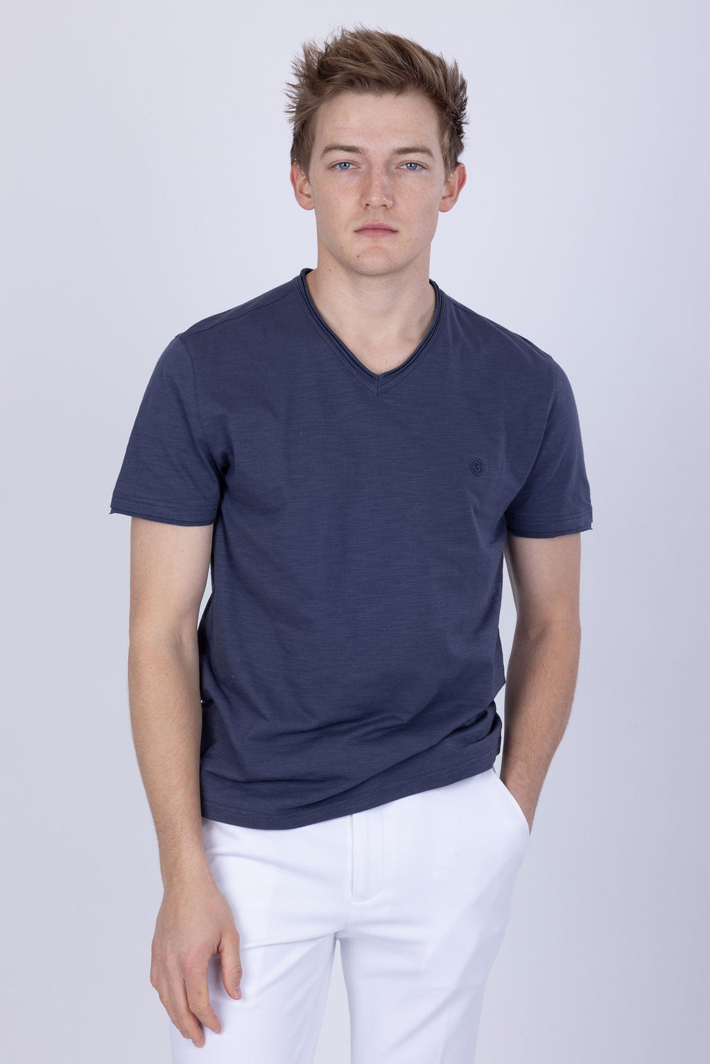 Agra V-Neck Solid T-Shirt