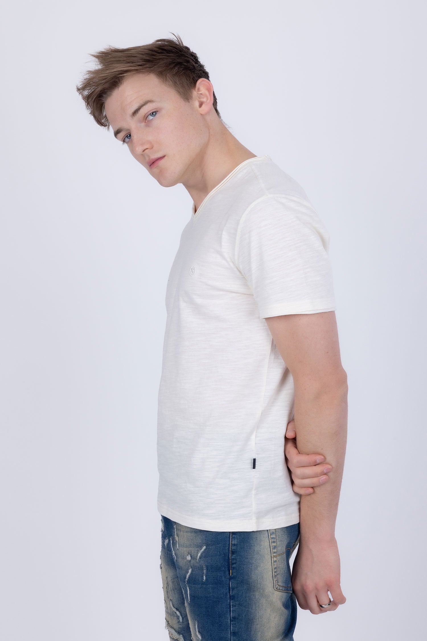 Agra V-Neck Solid T-Shirt