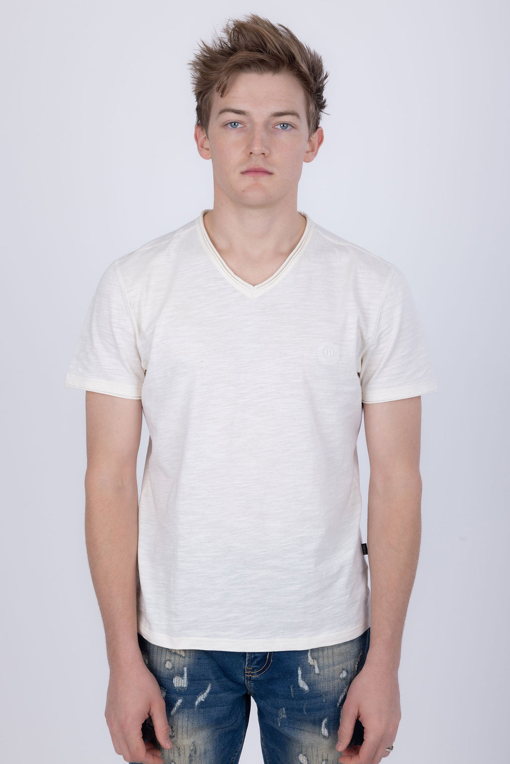 Agra V-Neck Solid T-Shirt