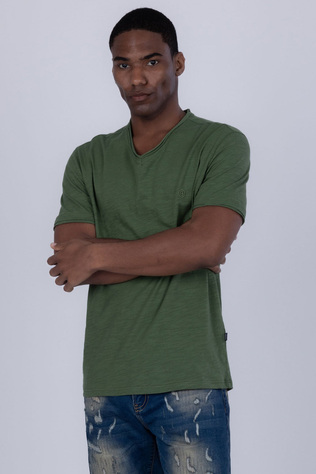 Agra V-Neck Solid T-Shirt