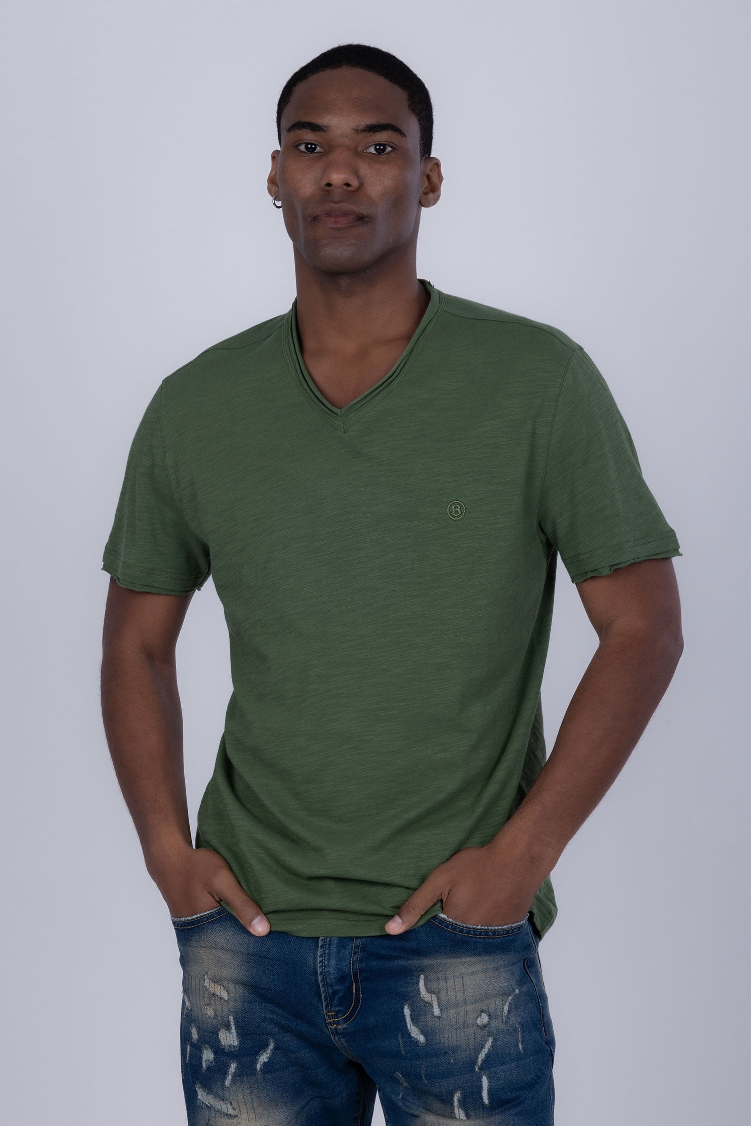 Agra V-Neck Solid T-Shirt