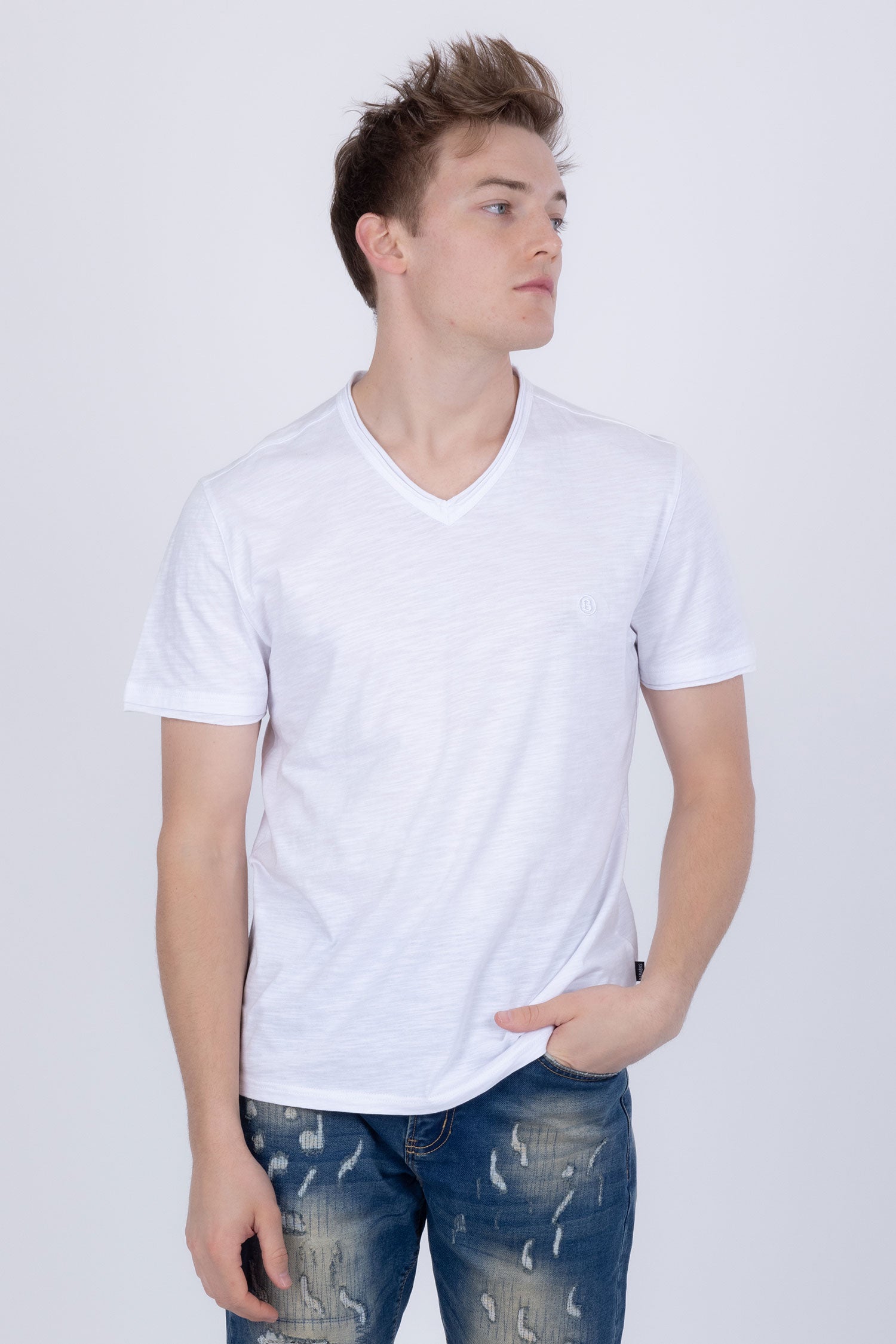 Agra V-Neck Solid T-Shirt