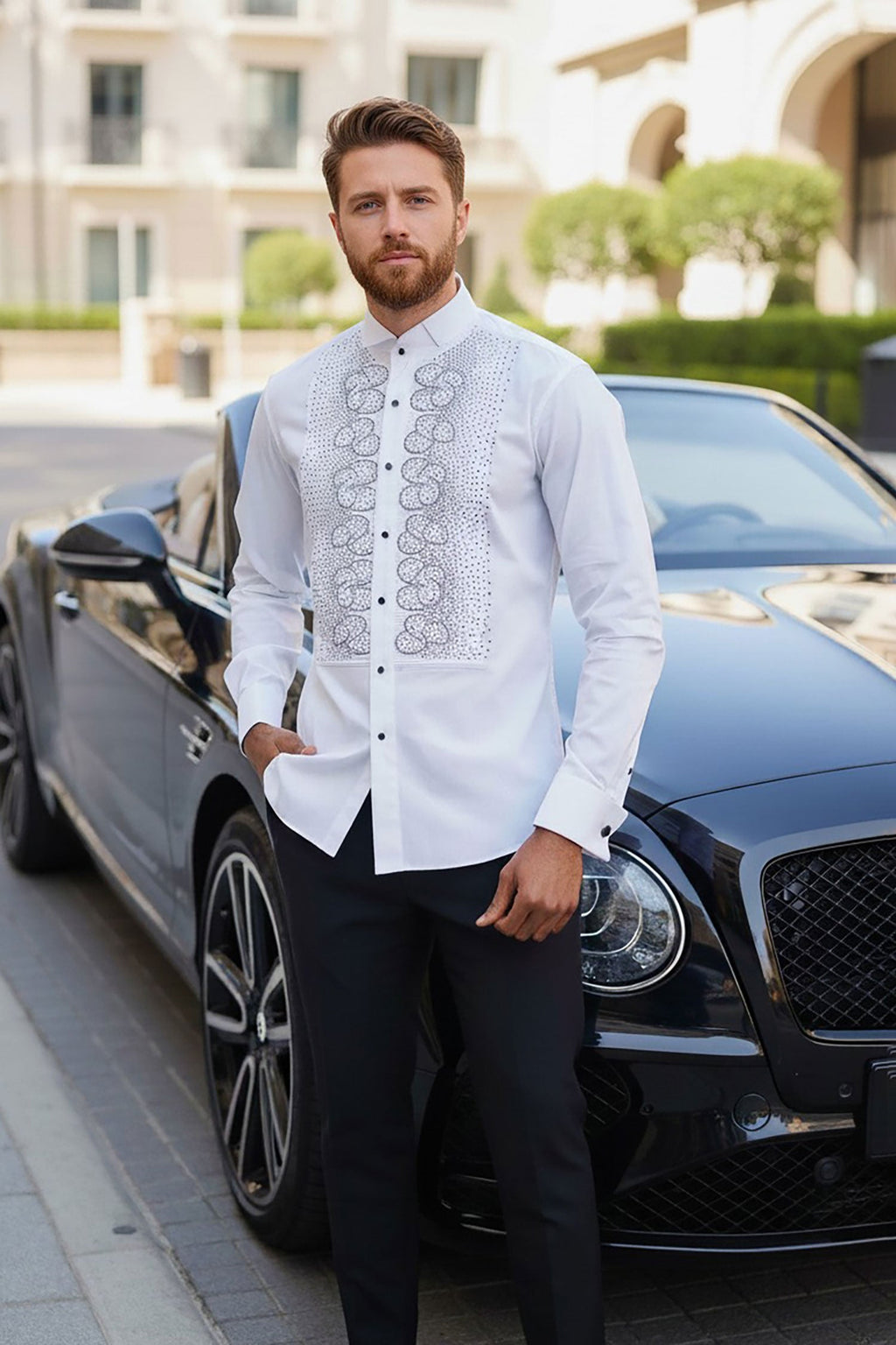 Symmetrical Tracing Long Sleeve Shirt