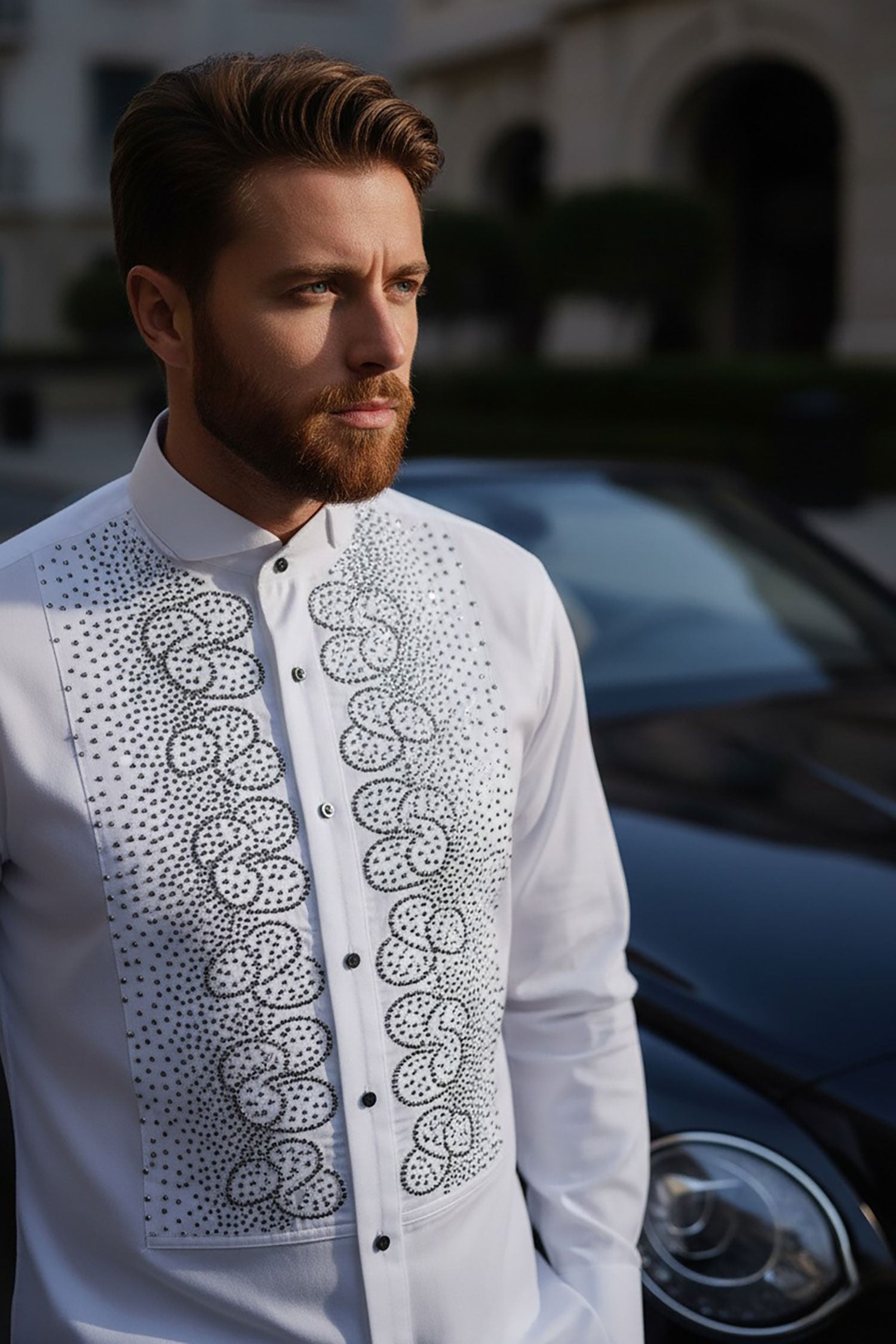 Symmetrical Tracing Long Sleeve Shirt