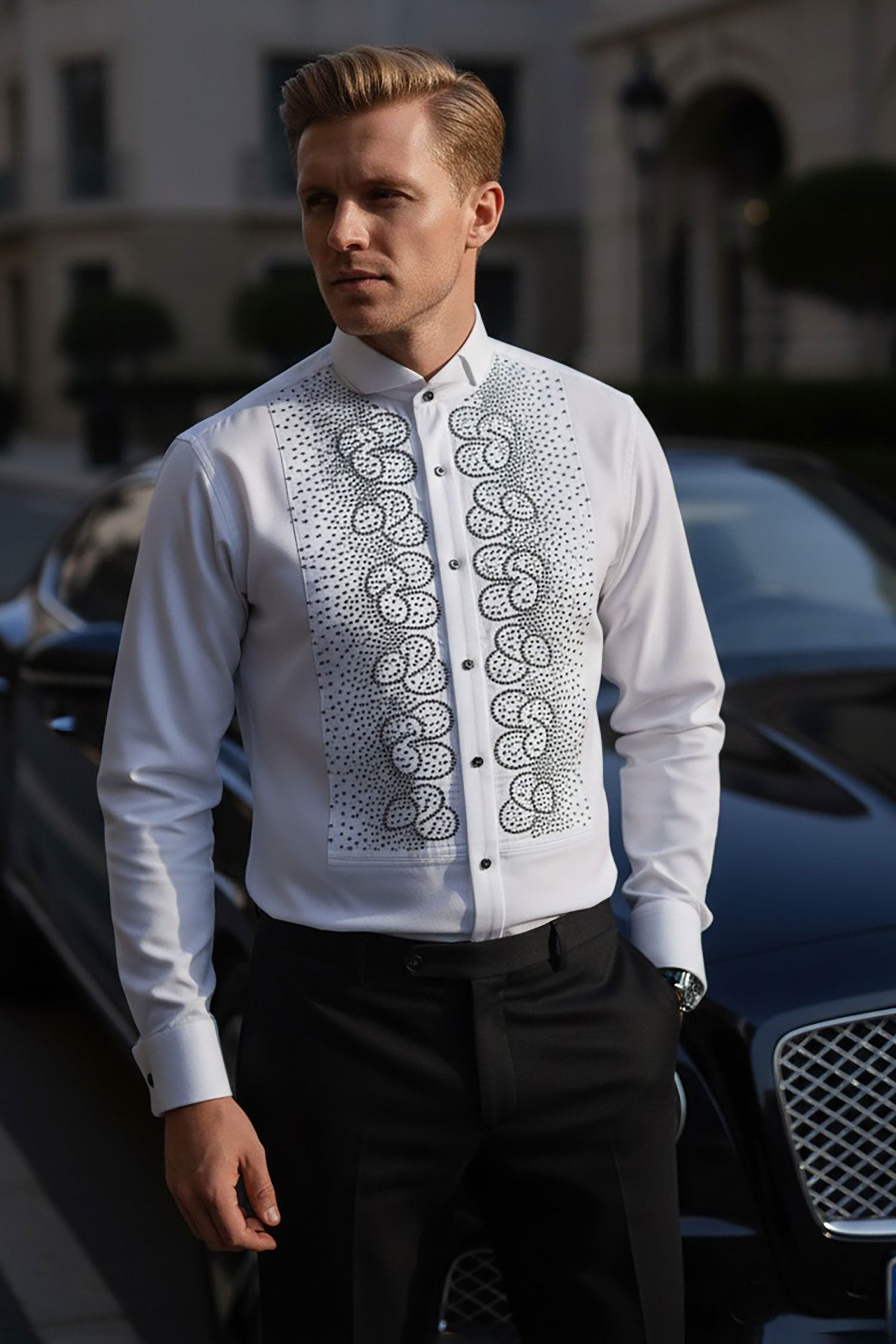 Symmetrical Tracing Long Sleeve Shirt