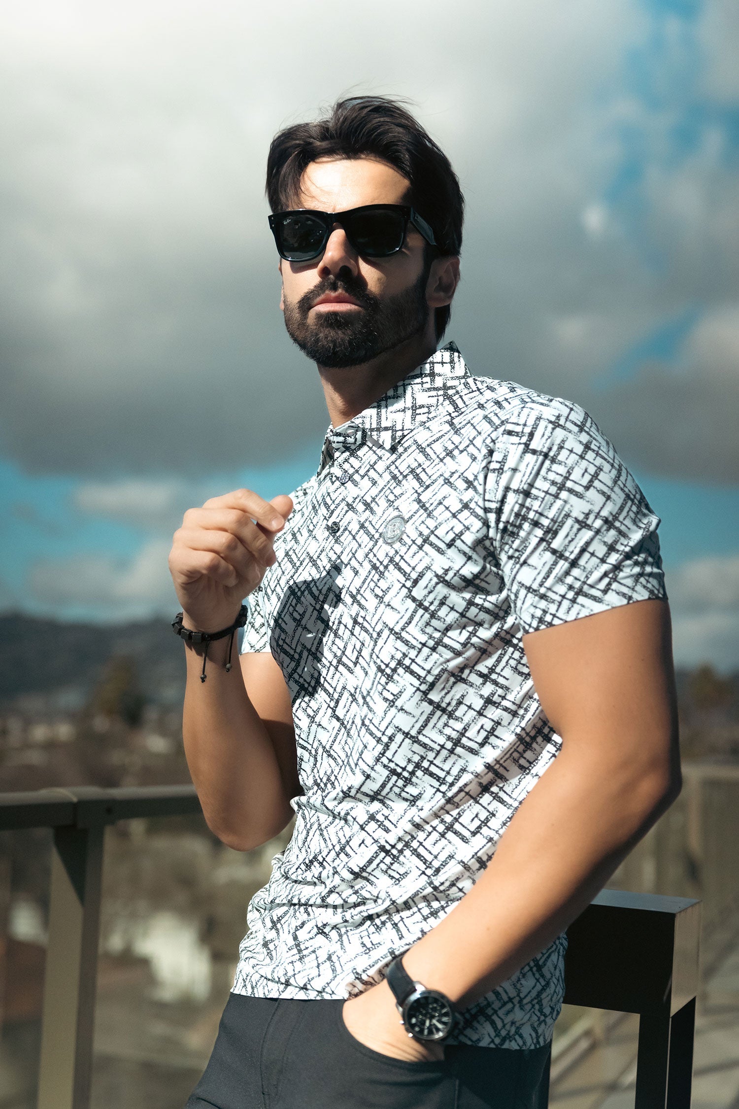 Unter Geometric Polo Shirt