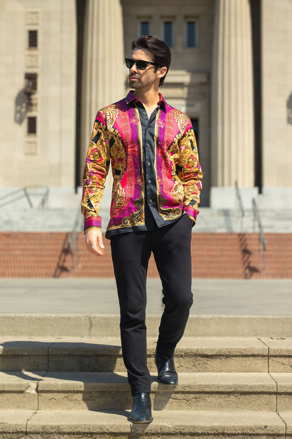 Flamboyant Trend Rhinestone Long Sleeve Shirt