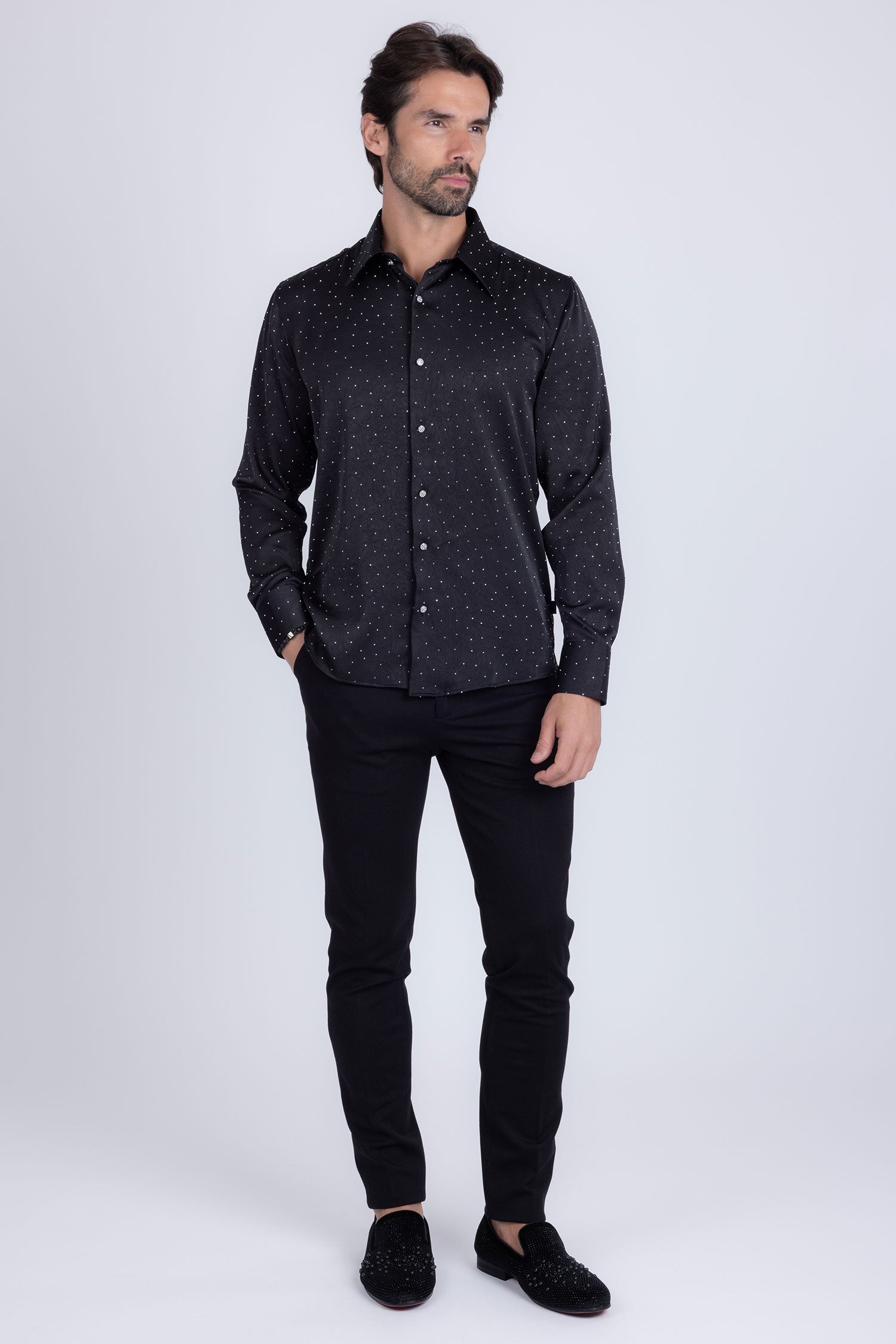 Cana Rhinestones Long Sleeve Shirt