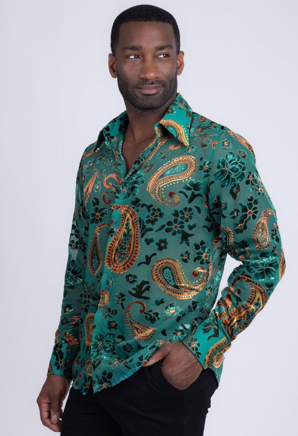 Bund Paisley Long Sleeve Shirt