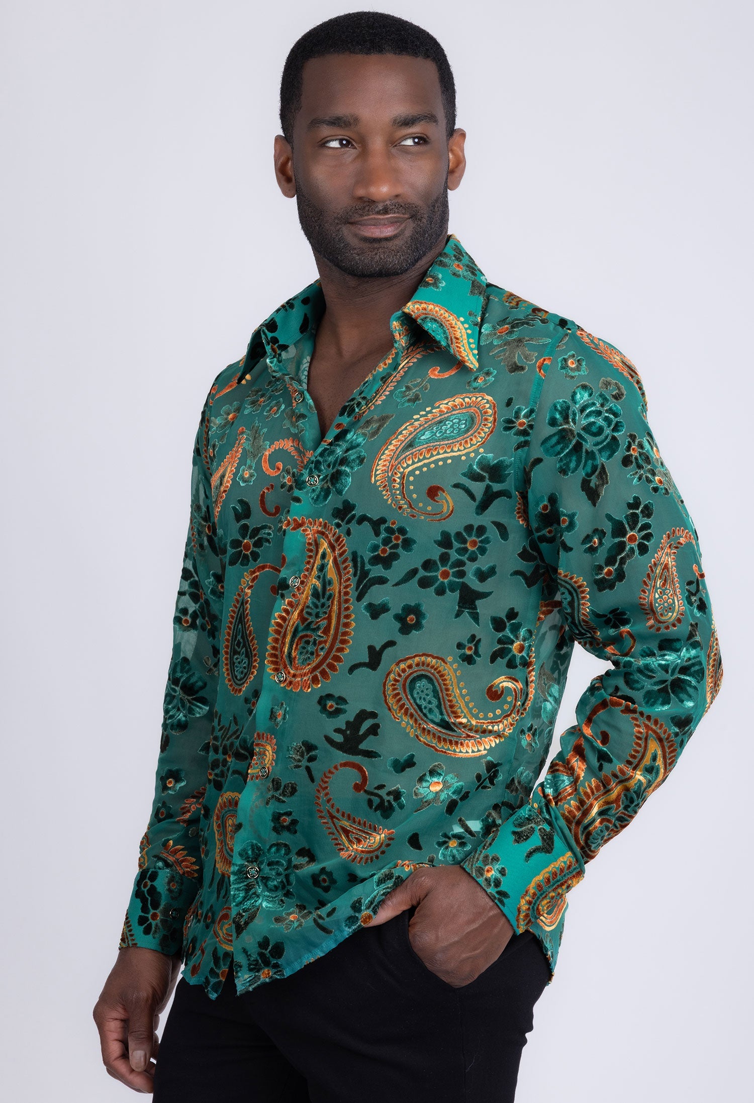 Bund Paisley Long Sleeve Shirt