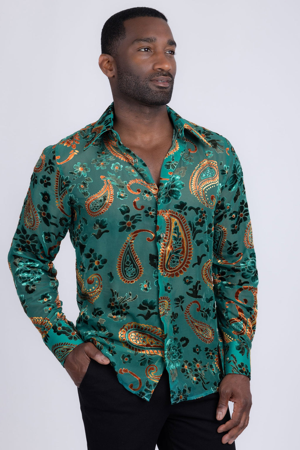 Bund Paisley Long Sleeve Shirt