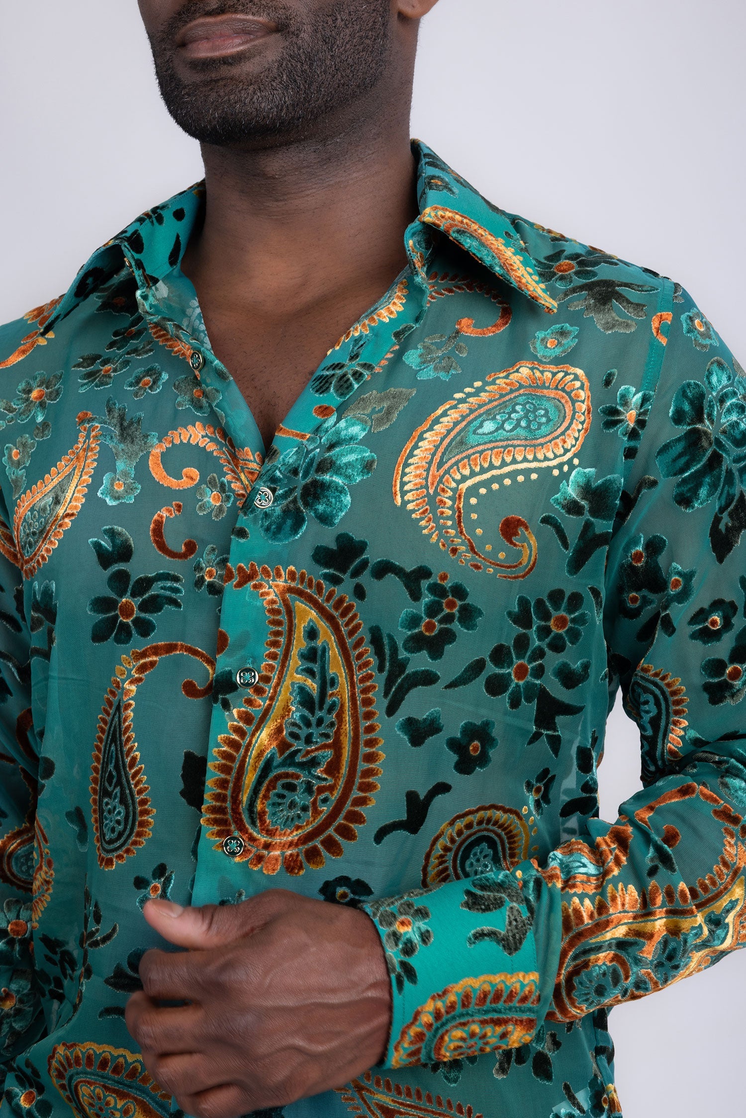 Bund Paisley Long Sleeve Shirt