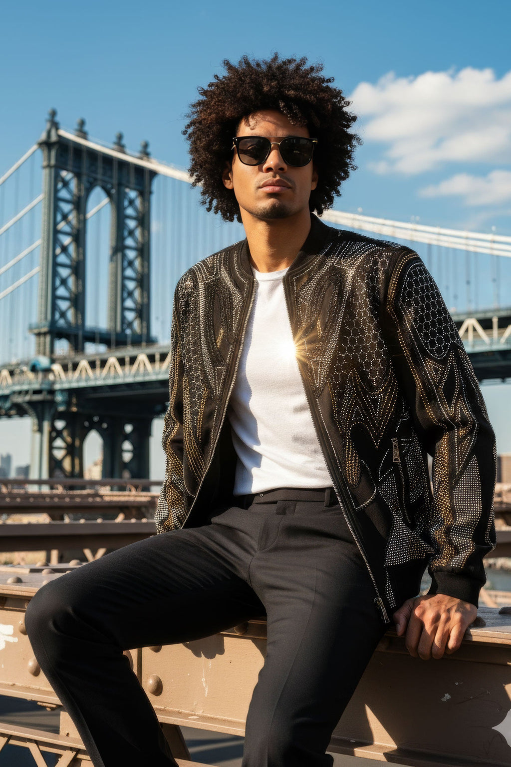 Osaka Rhinestone Bomber Jacket