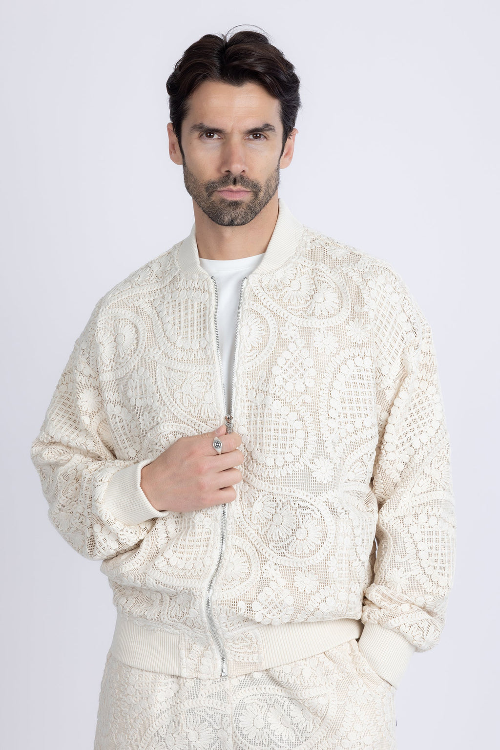 Pune Crochet Bomber Jacket