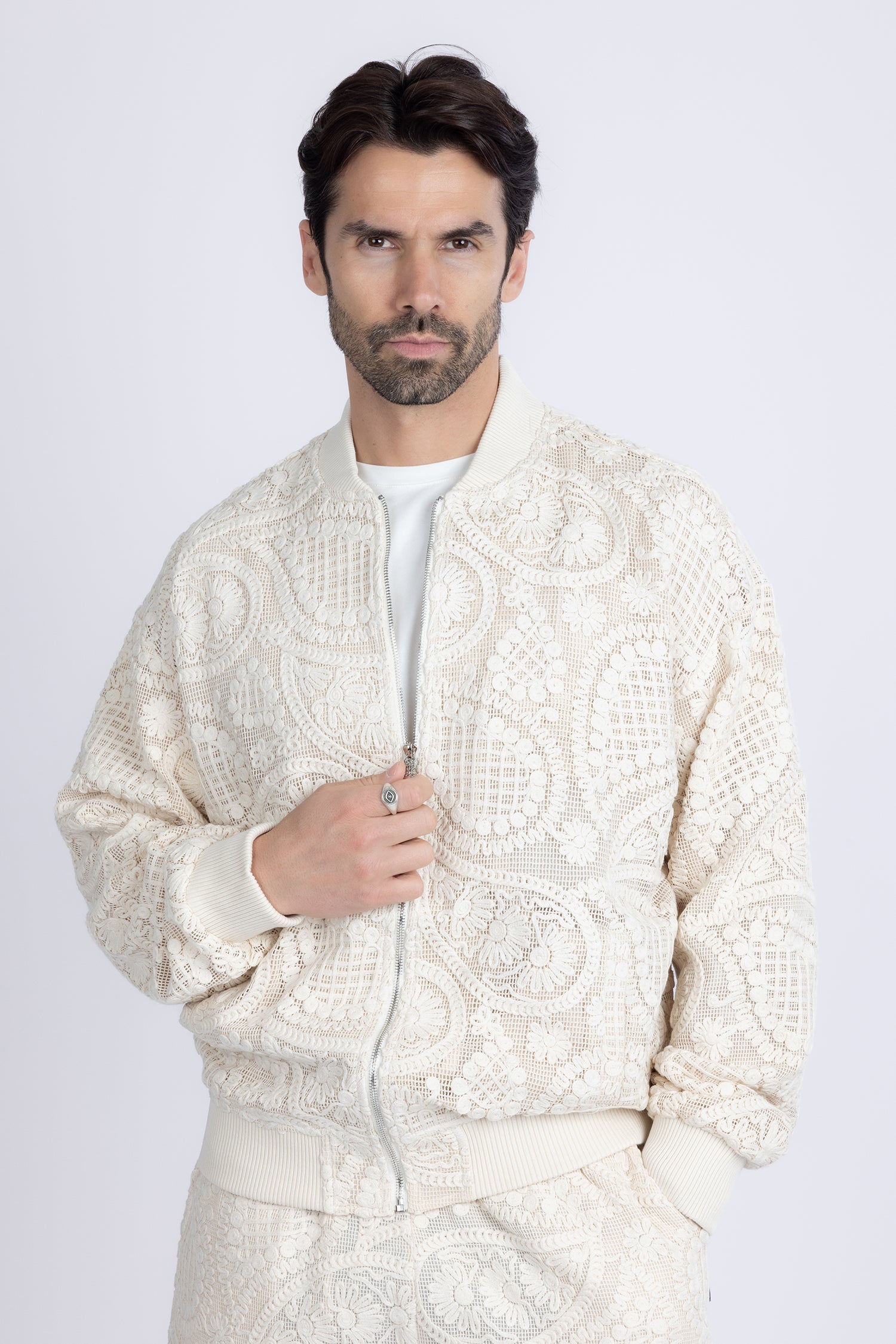 Pune Crochet Bomber Jacket