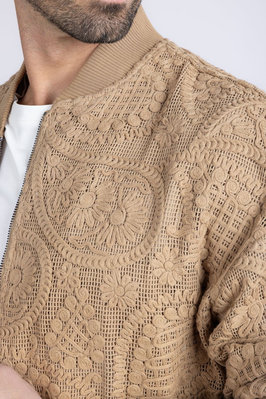 Pune Crochet Bomber Jacket