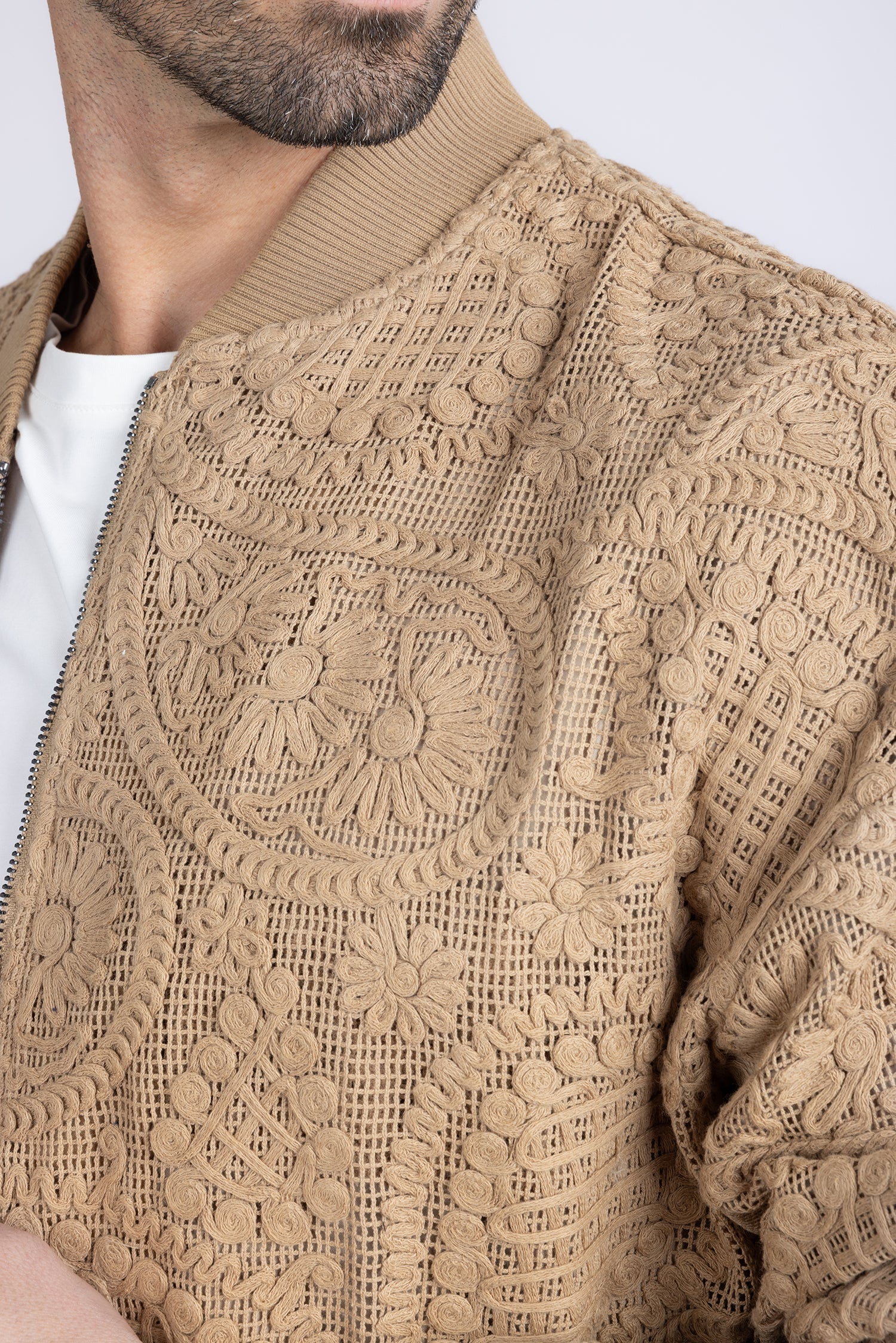 Pune Crochet Bomber Jacket