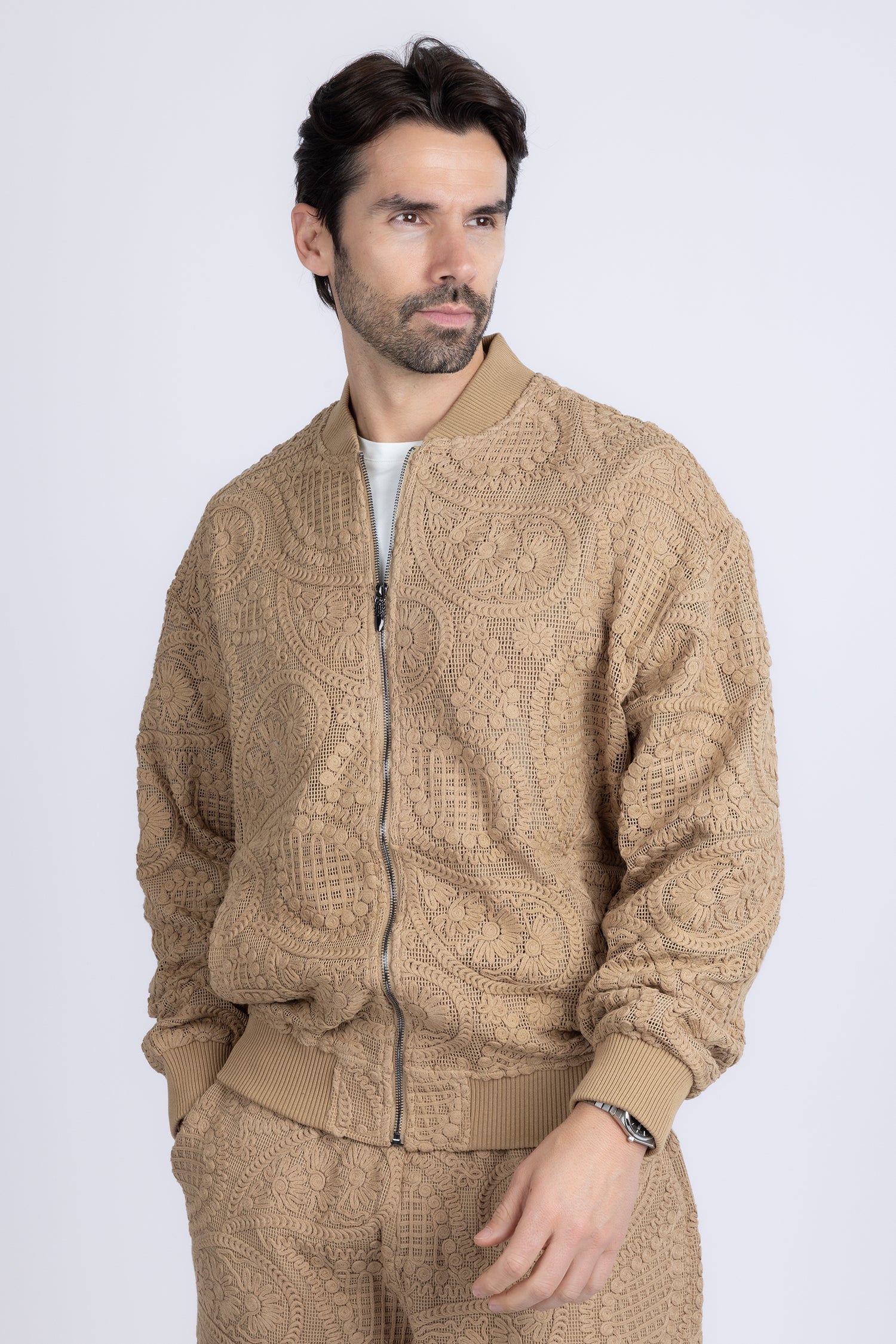Pune Crochet Bomber Jacket