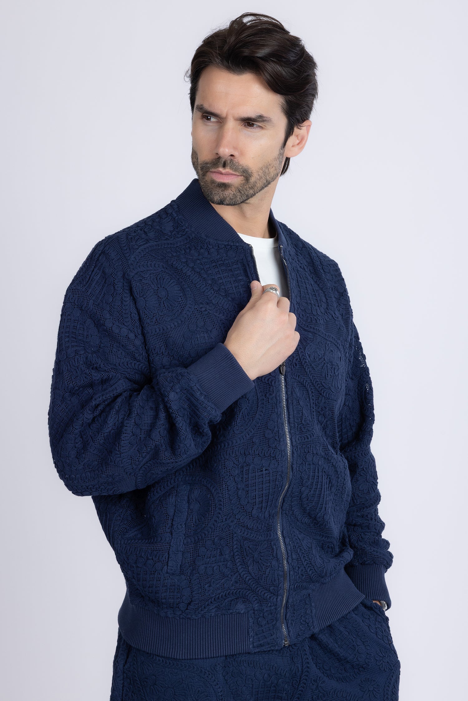 Pune Crochet Bomber Jacket