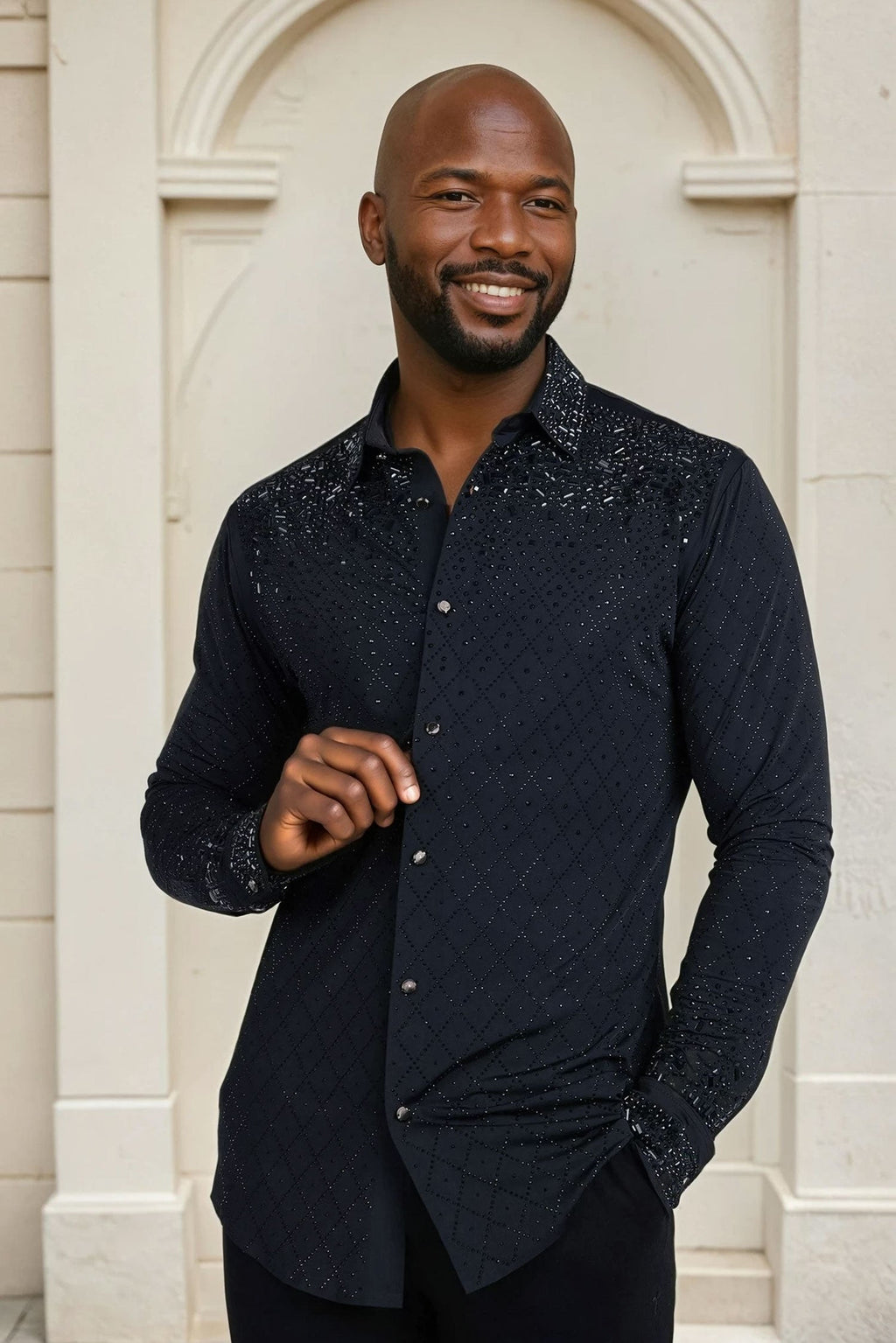 Trivon Rhinestone Long Sleeve Shirt