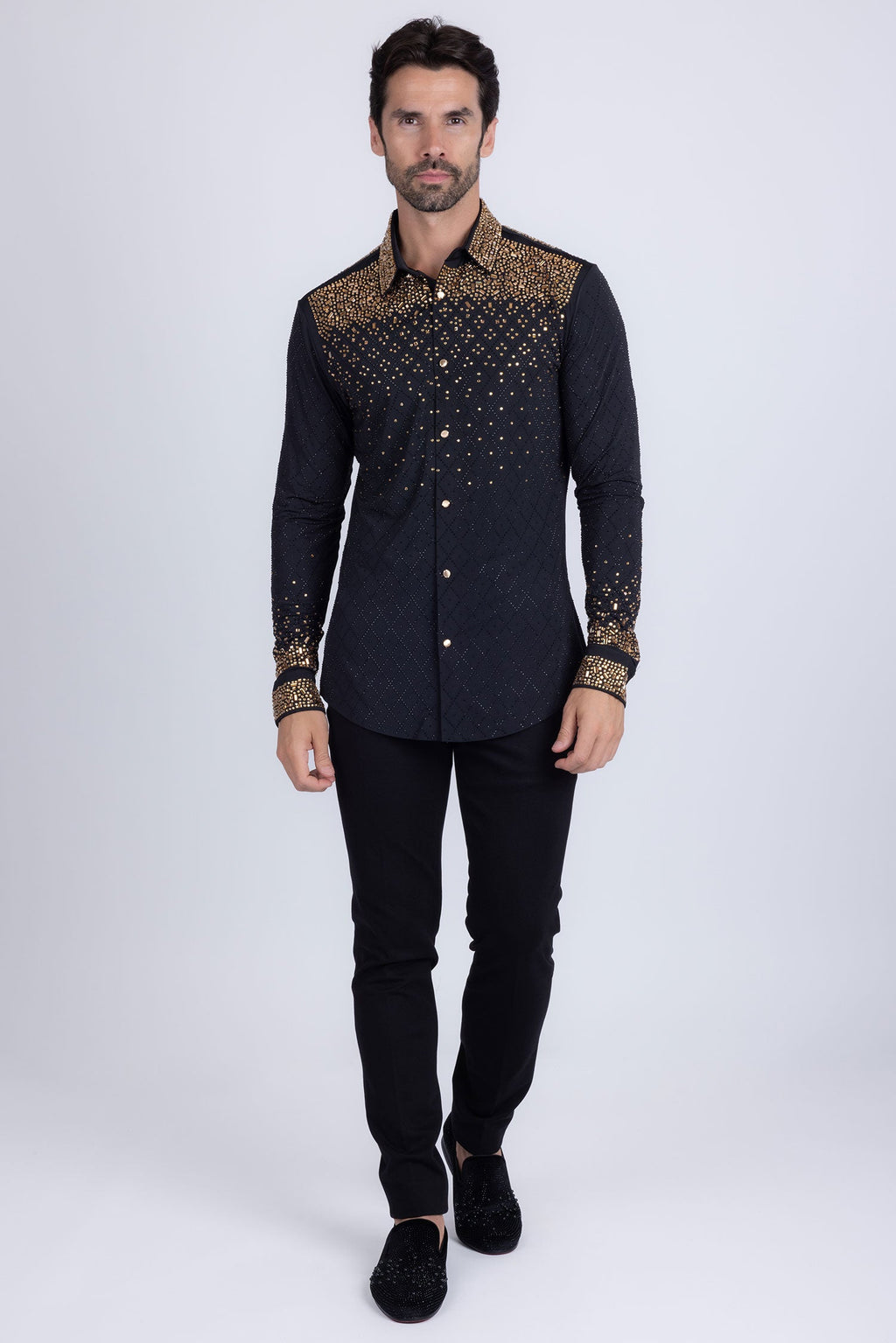 Trivon Rhinestone Long Sleeve Shirt