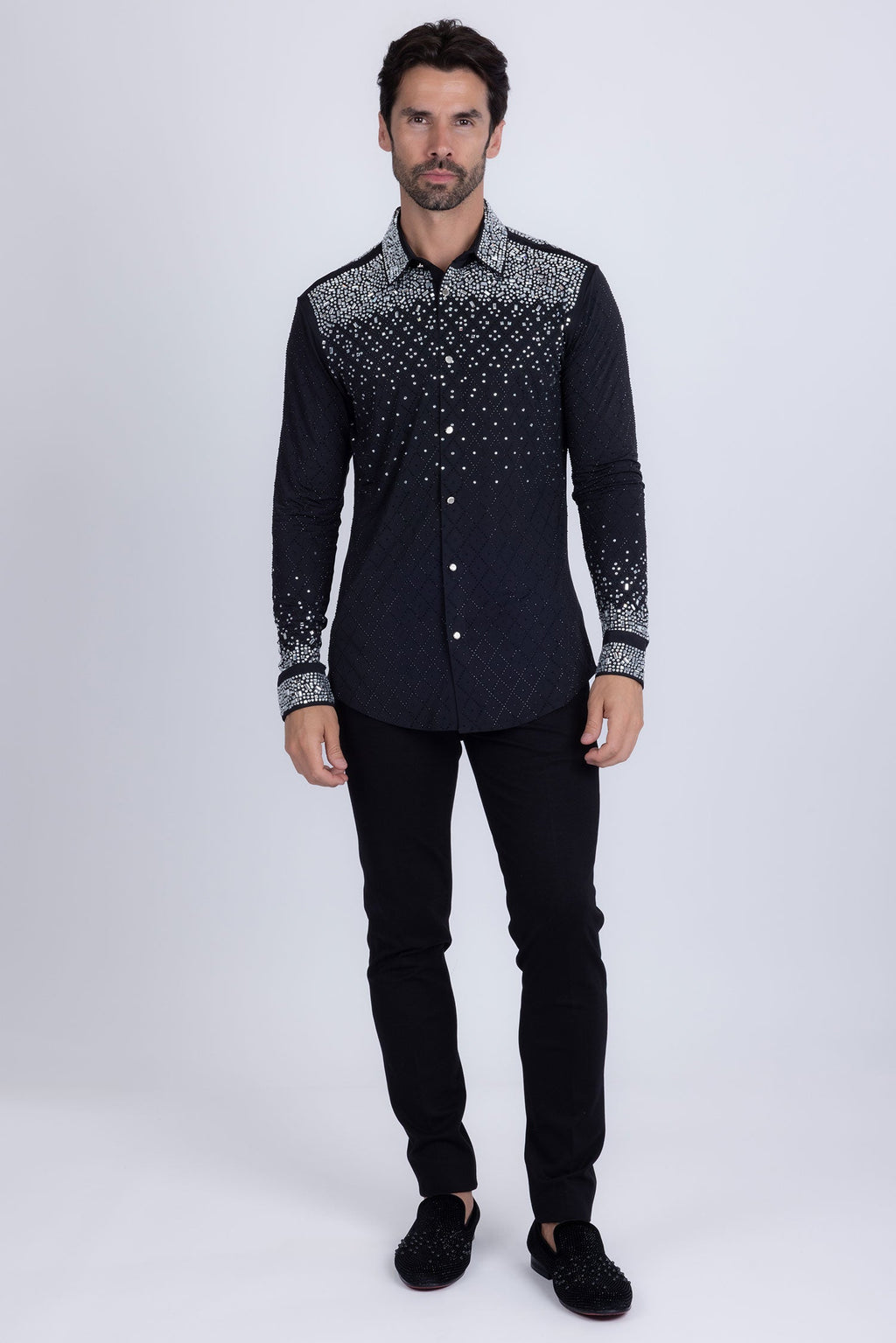 Trivon Rhinestone Long Sleeve Shirt