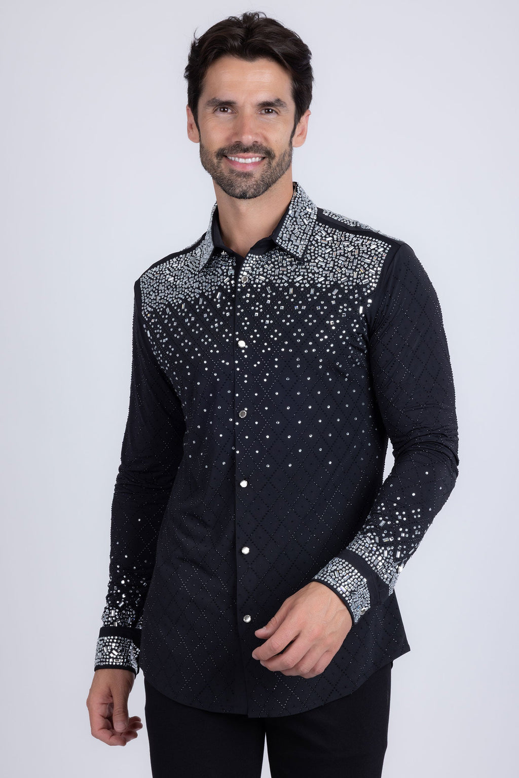 Trivon Rhinestone Long Sleeve Shirt