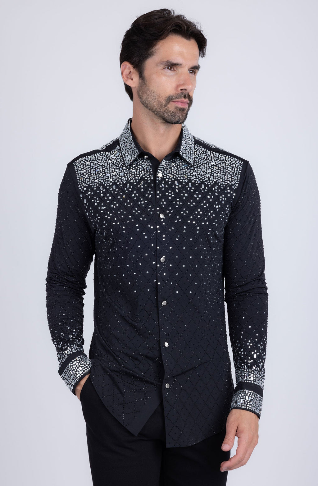 Trivon Rhinestone Long Sleeve Shirt