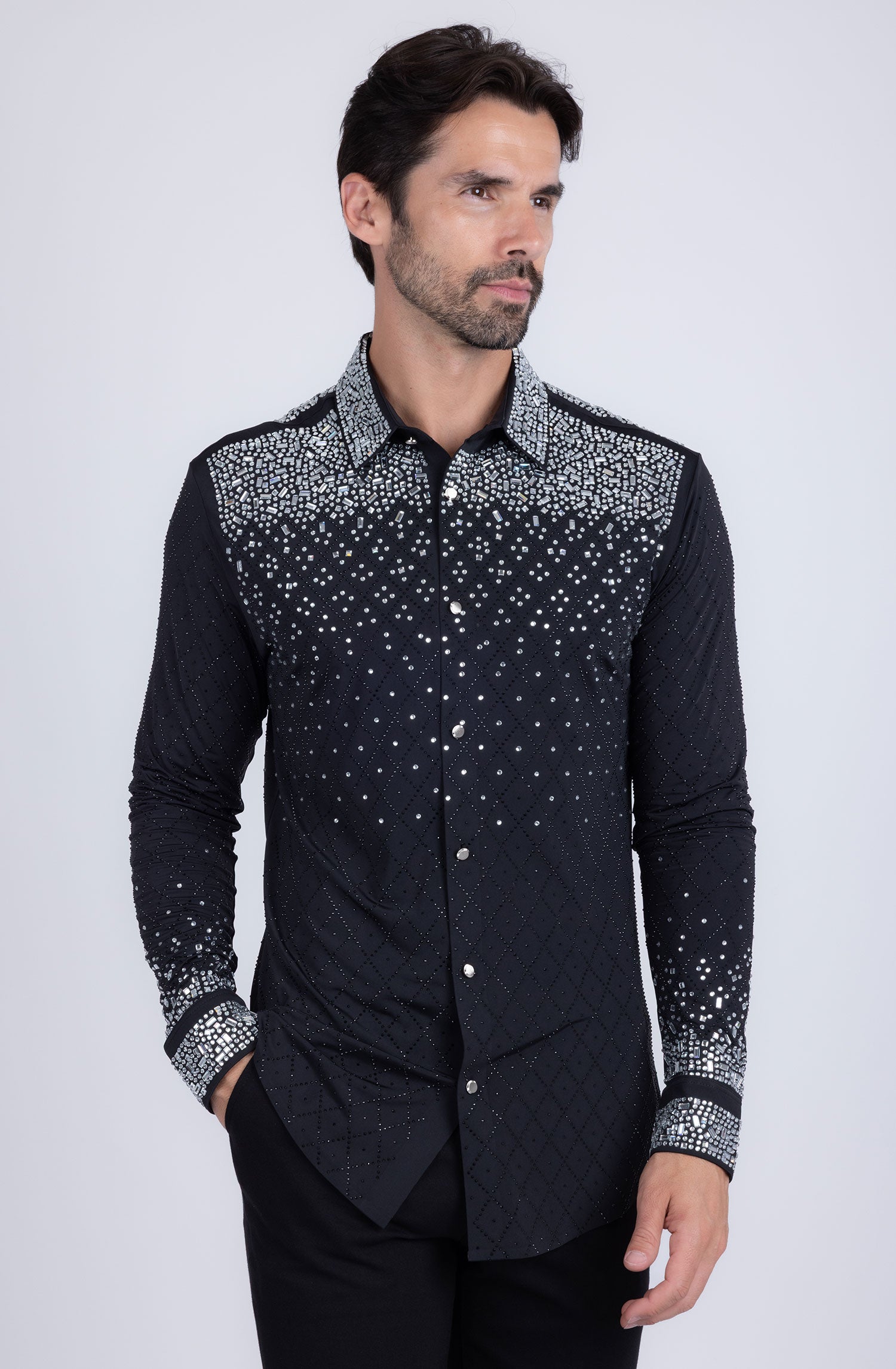 Trivon Rhinestone Long Sleeve Shirt