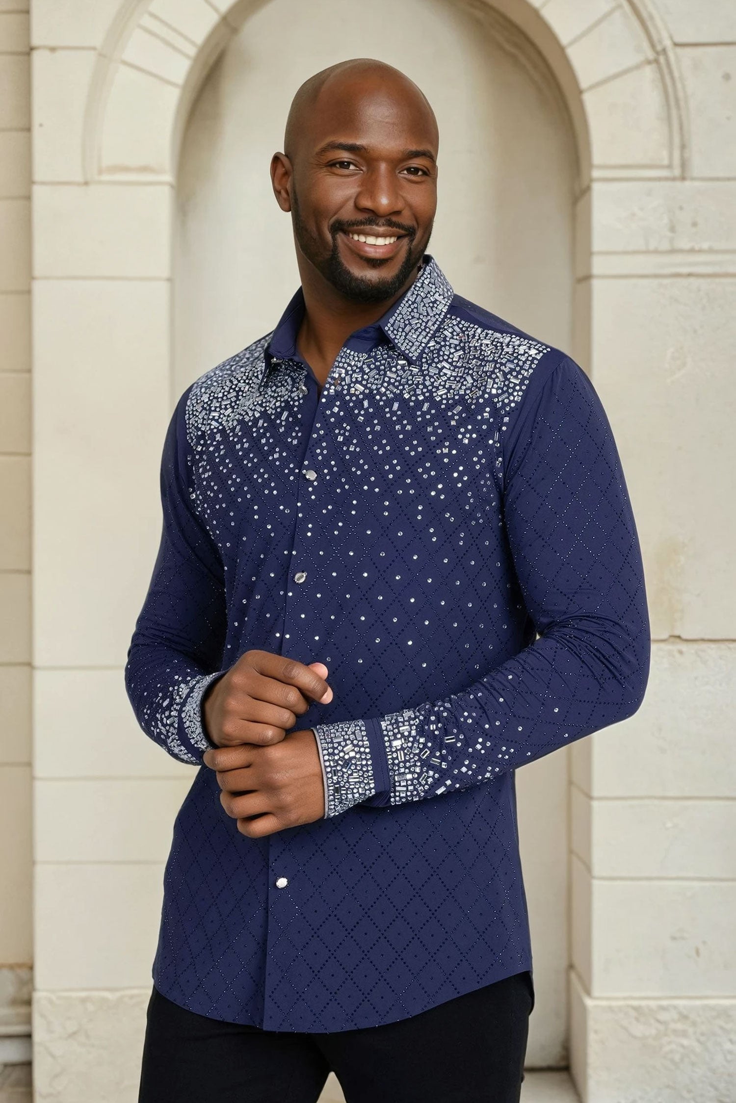 Trivon Rhinestone Long Sleeve Shirt