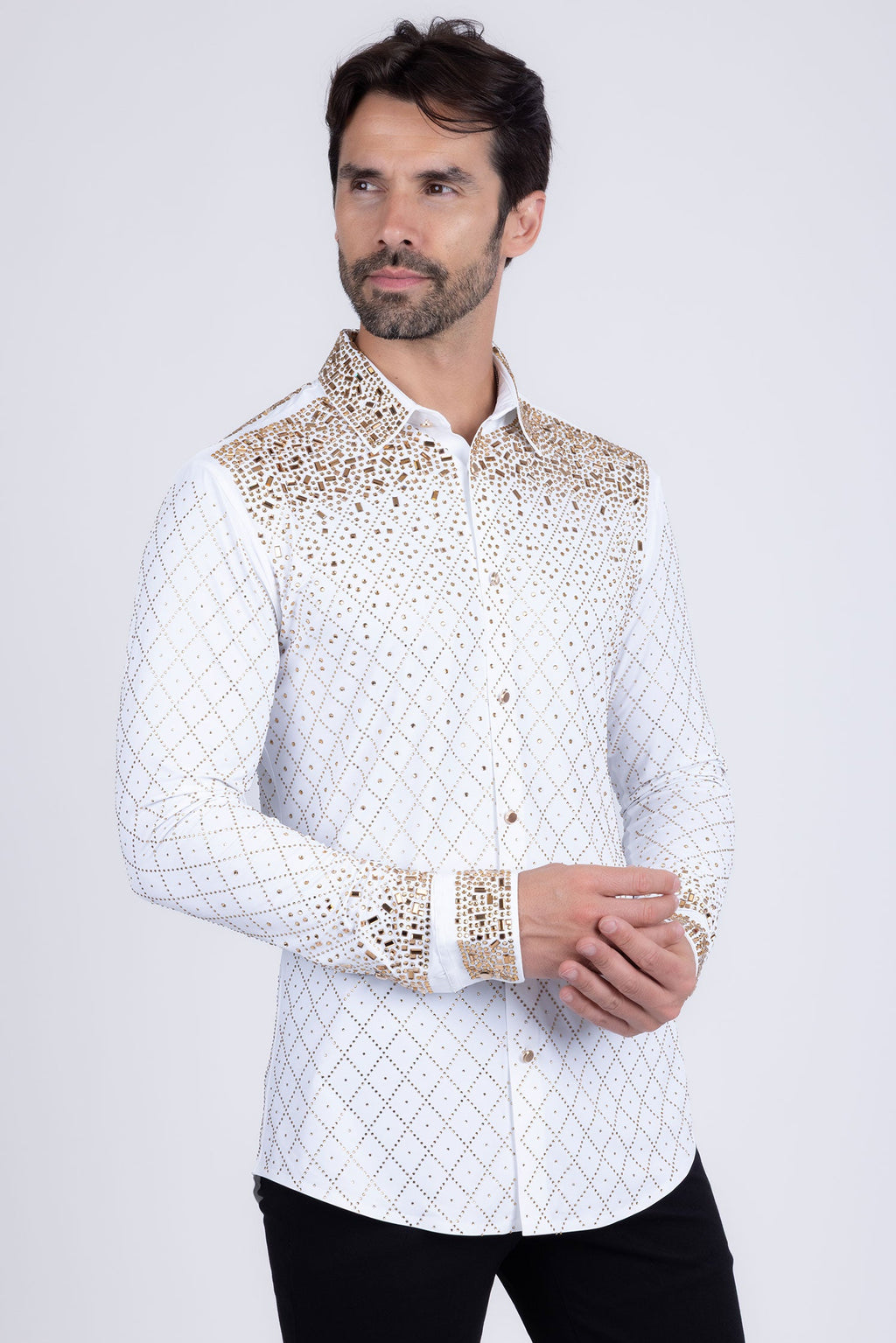 Trivon Rhinestone Long Sleeve Shirt