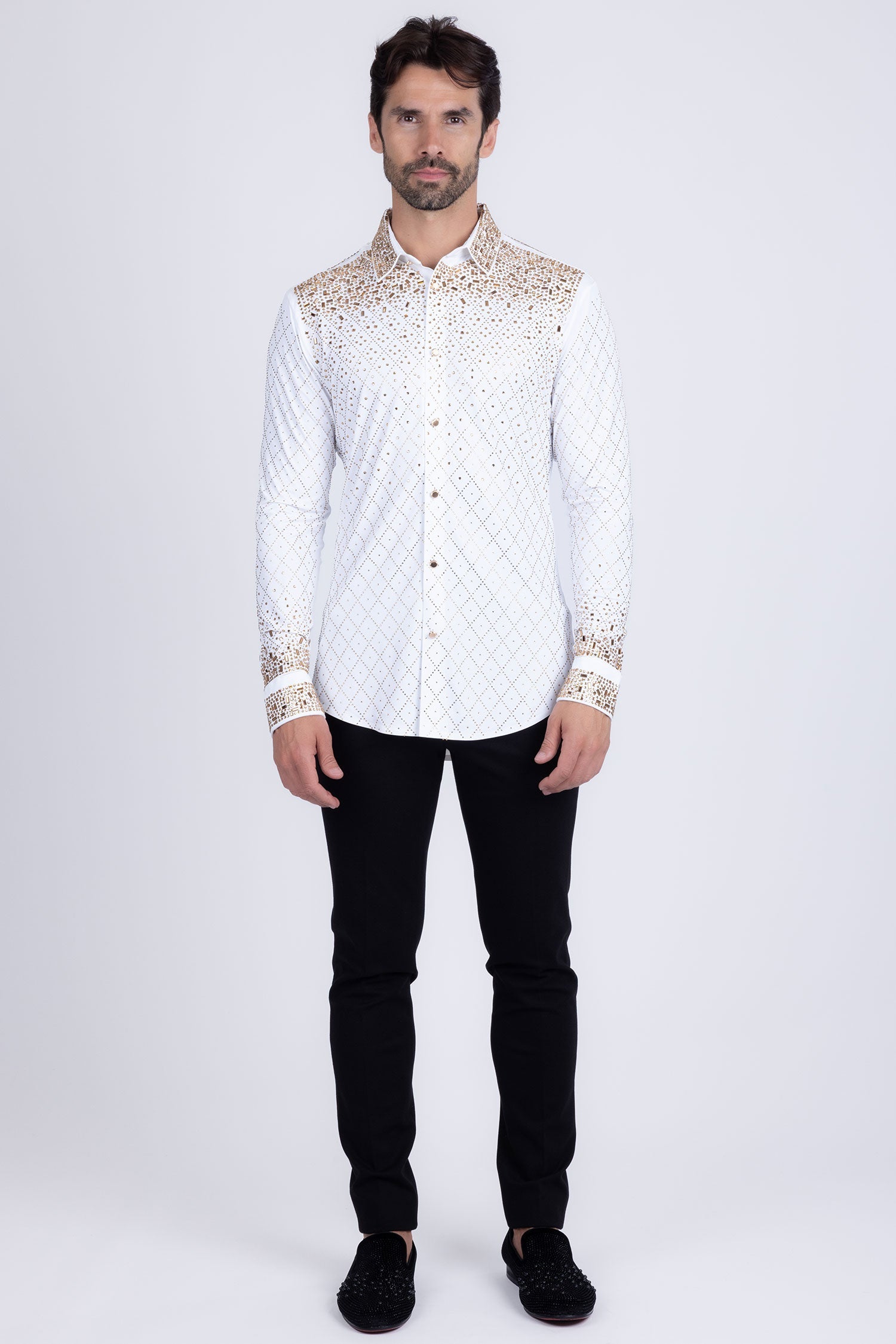Trivon Rhinestone Long Sleeve Shirt