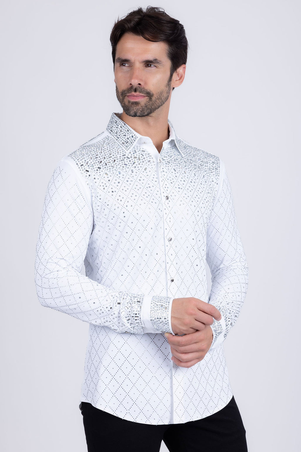 Trivon Rhinestone Long Sleeve Shirt
