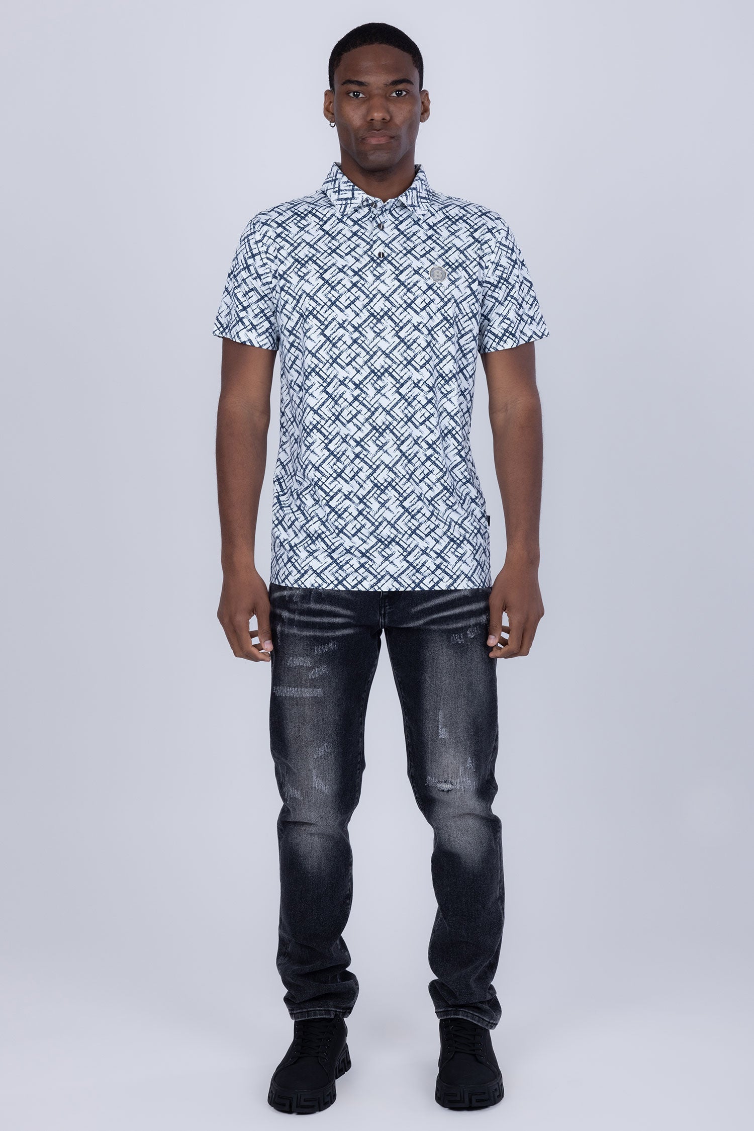 Unter Geometric Polo Shirt