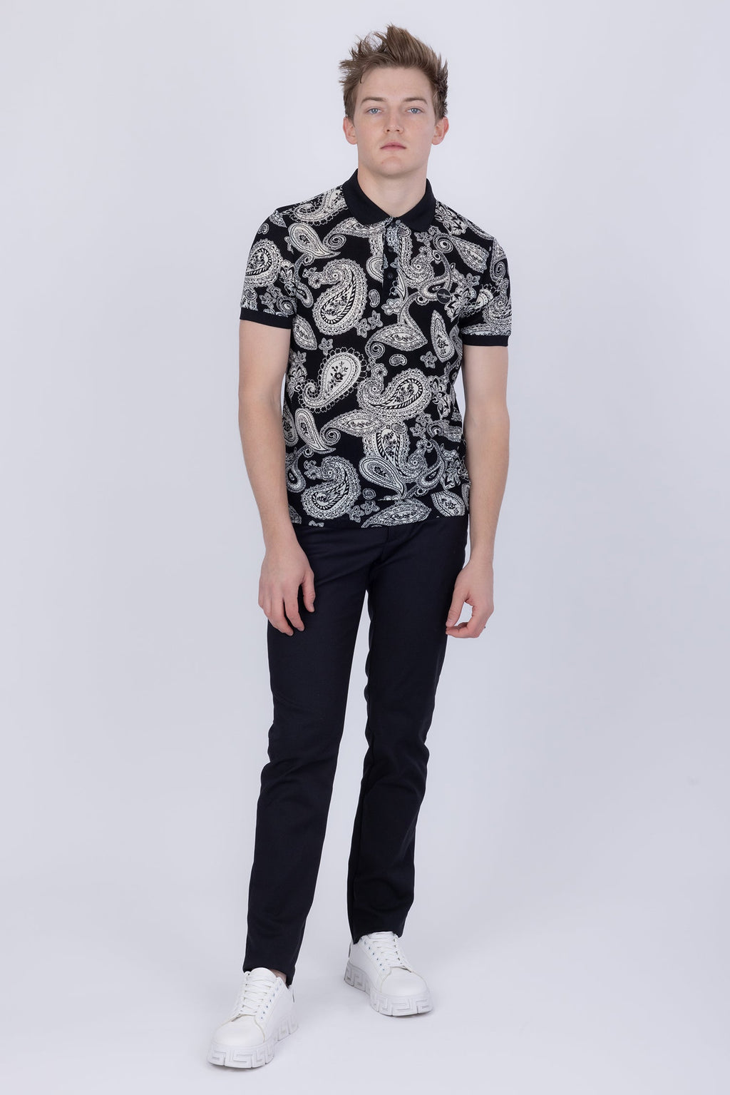 Paris Paisley Pattern Polo Shirt