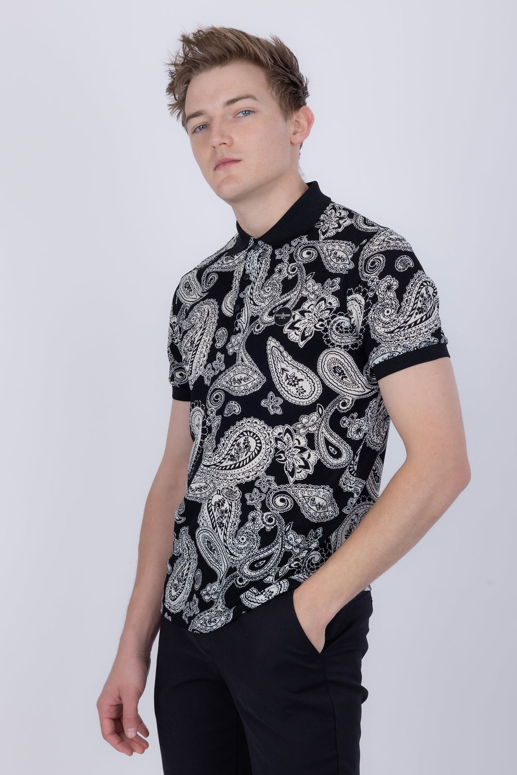 Paris Paisley Pattern Polo Shirt