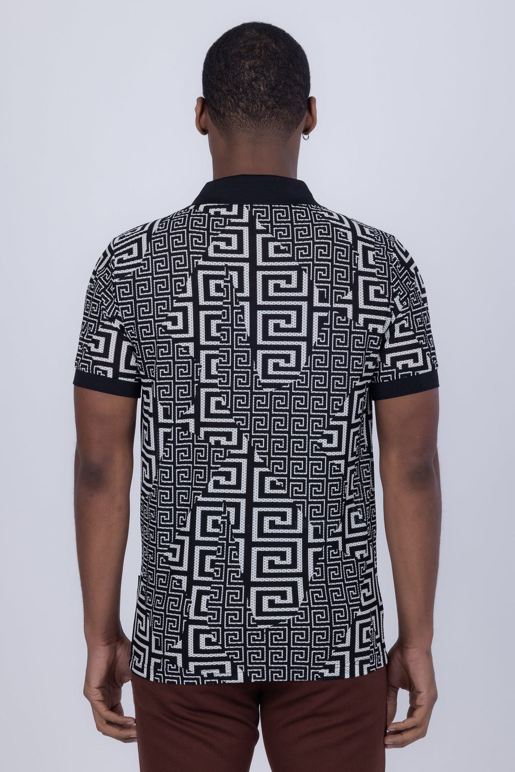 Mykonos Greek Key Pattern Polo Shirt