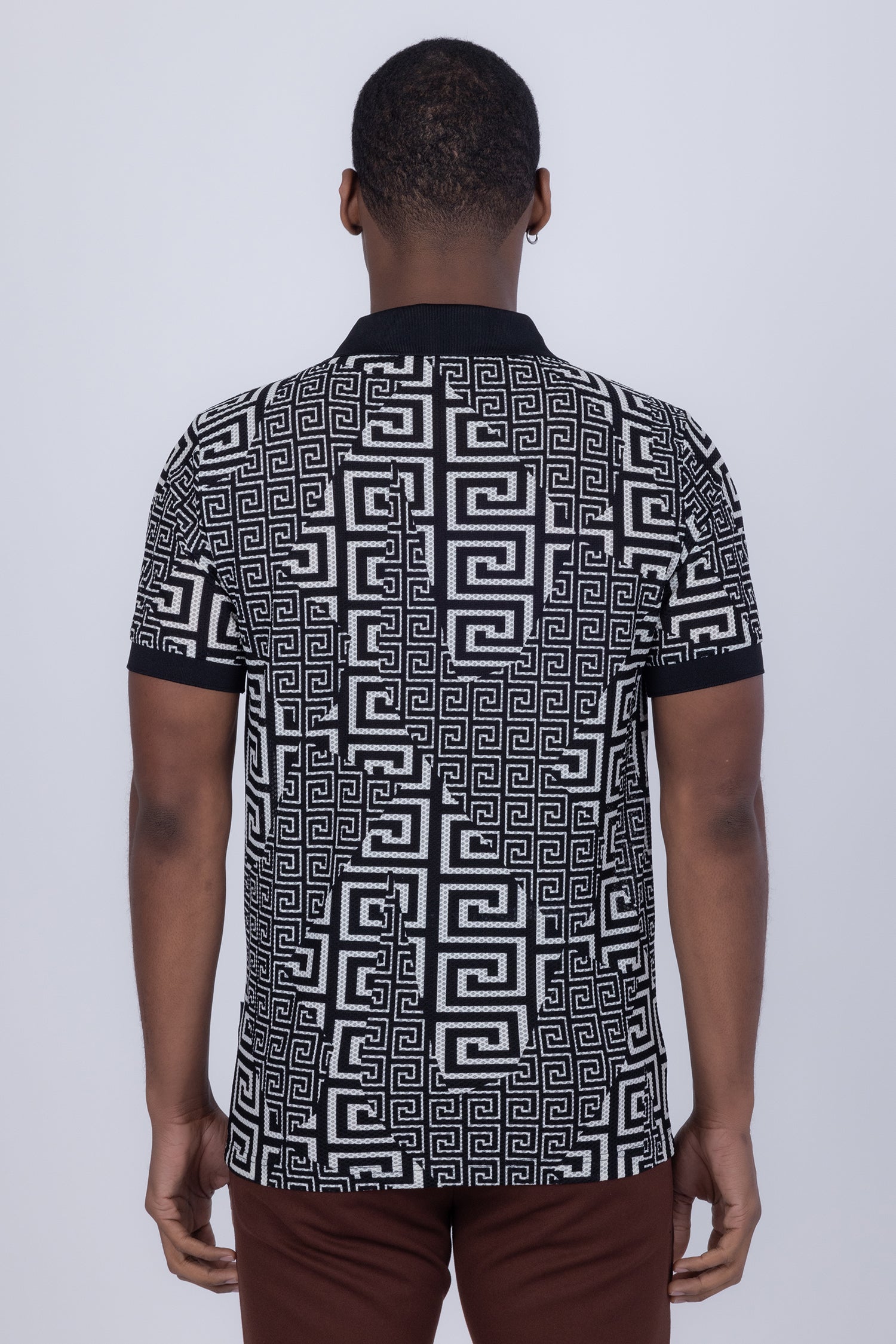 Mykonos Greek Key Pattern Polo Shirt