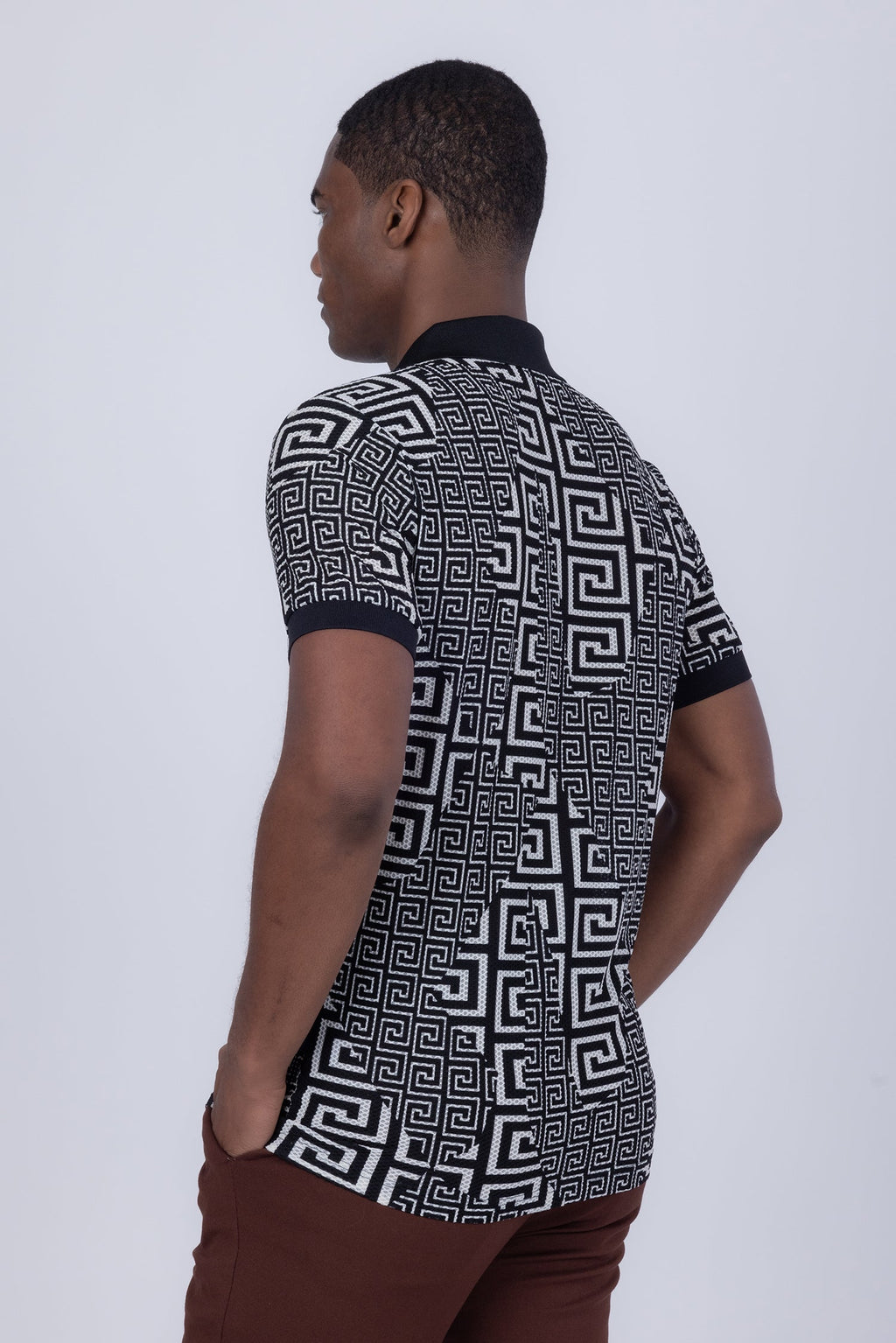 Mykonos Greek Key Pattern Polo Shirt