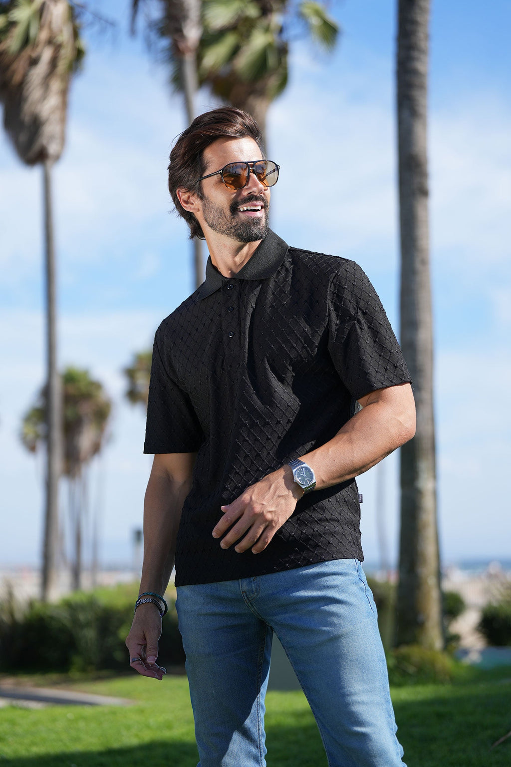 Sydney Geometric Polo Shirt