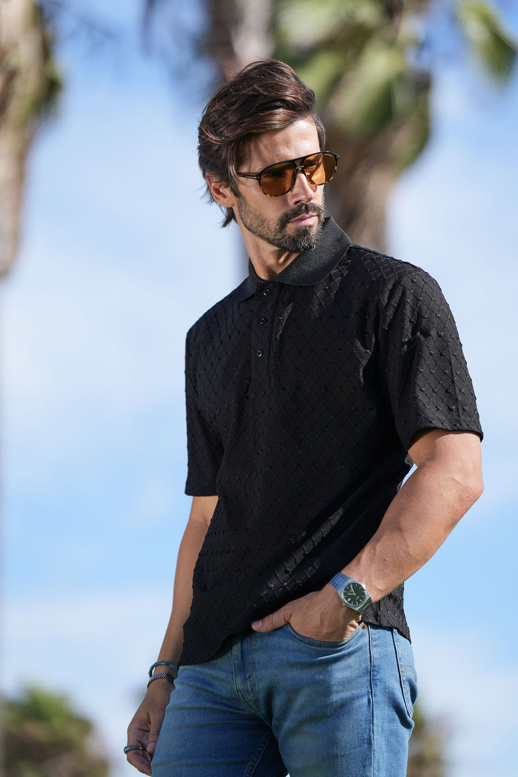 Sydney Geometric Polo Shirt