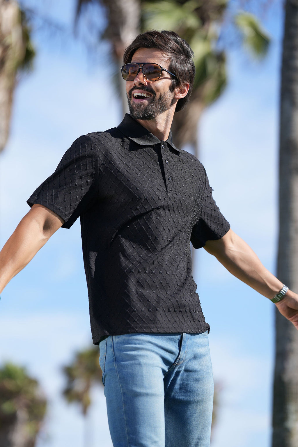 Sydney Geometric Polo Shirt