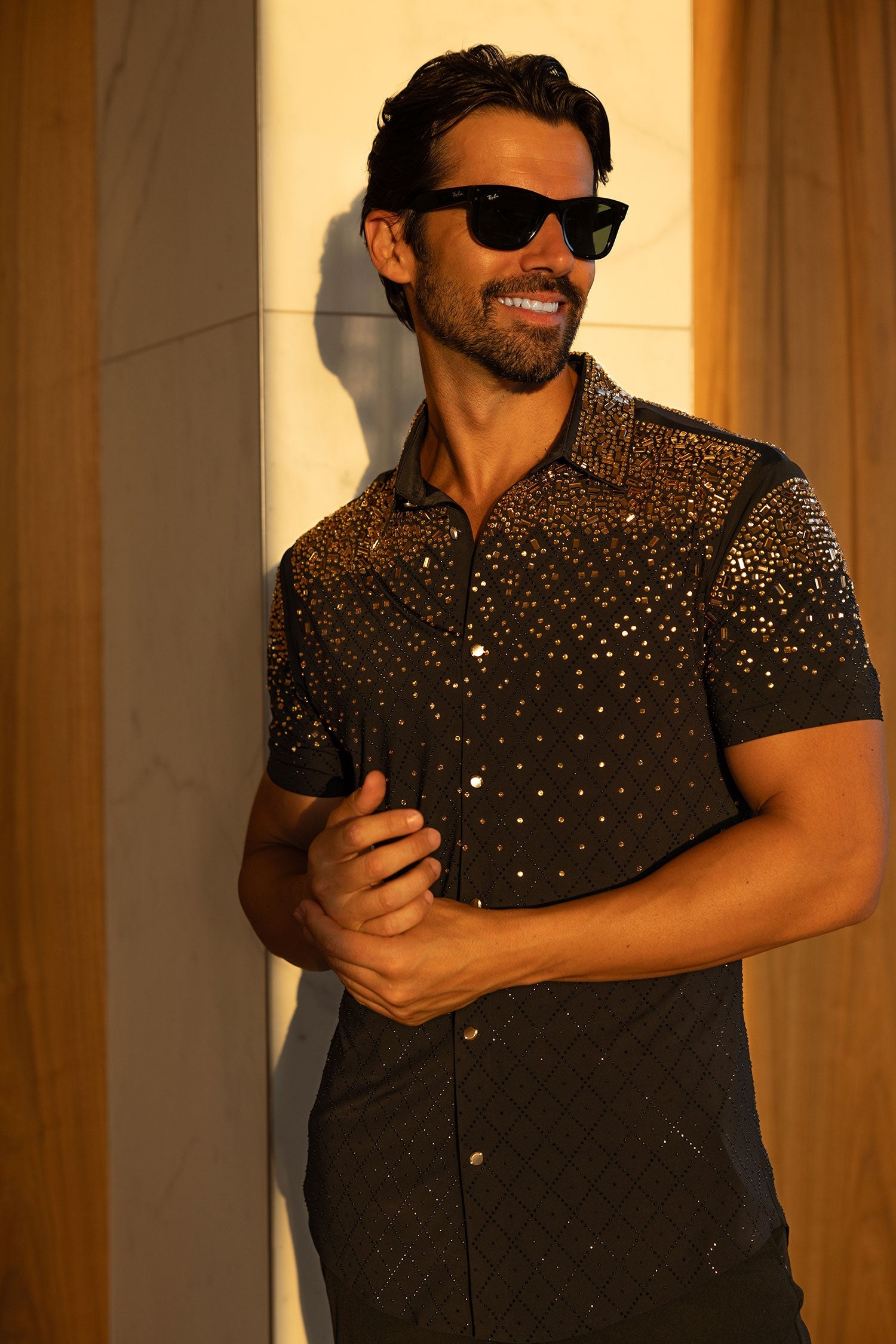 Trivon Rhinestone Short Sleeve Shirt