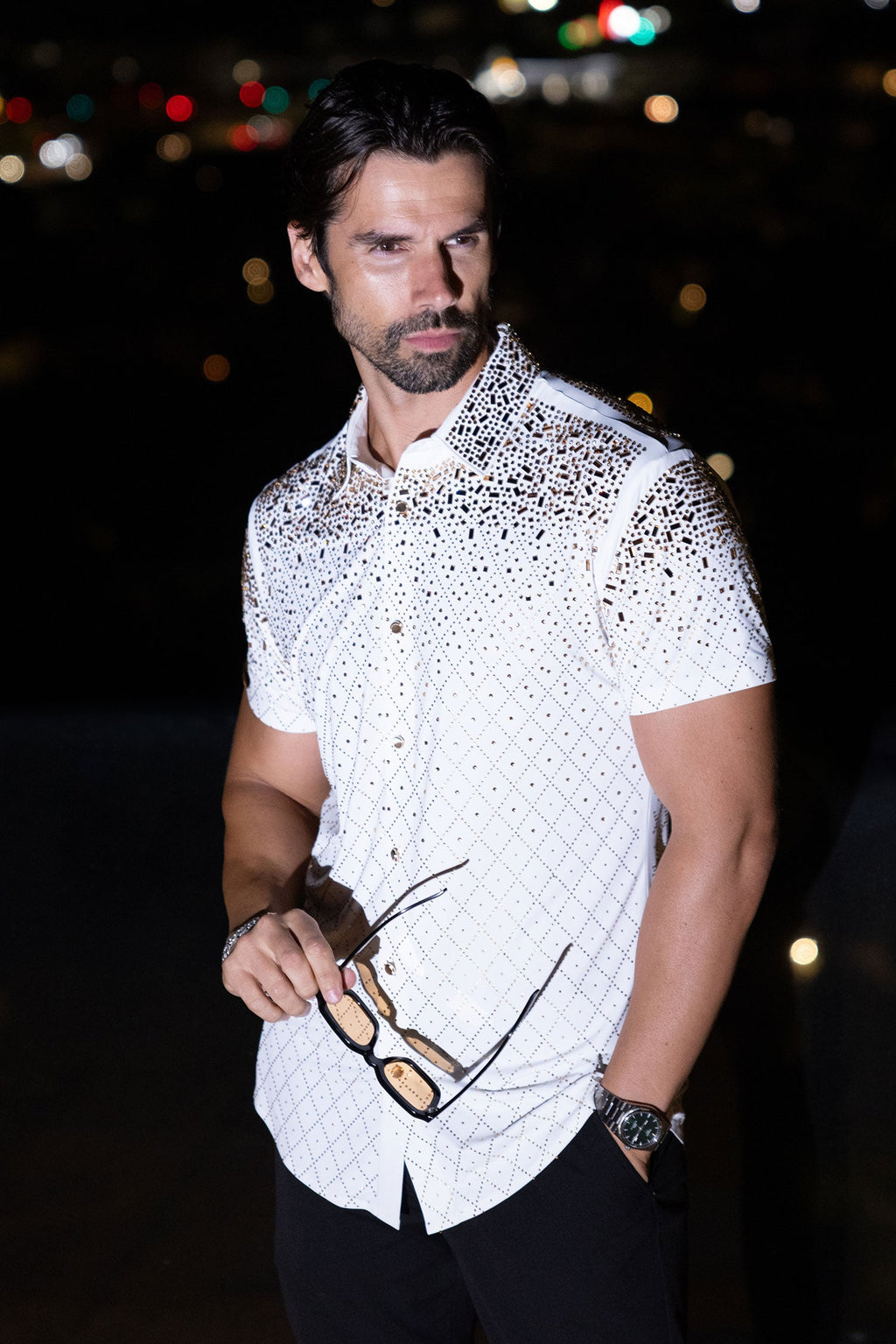 Trivon Rhinestone Short Sleeve Shirt