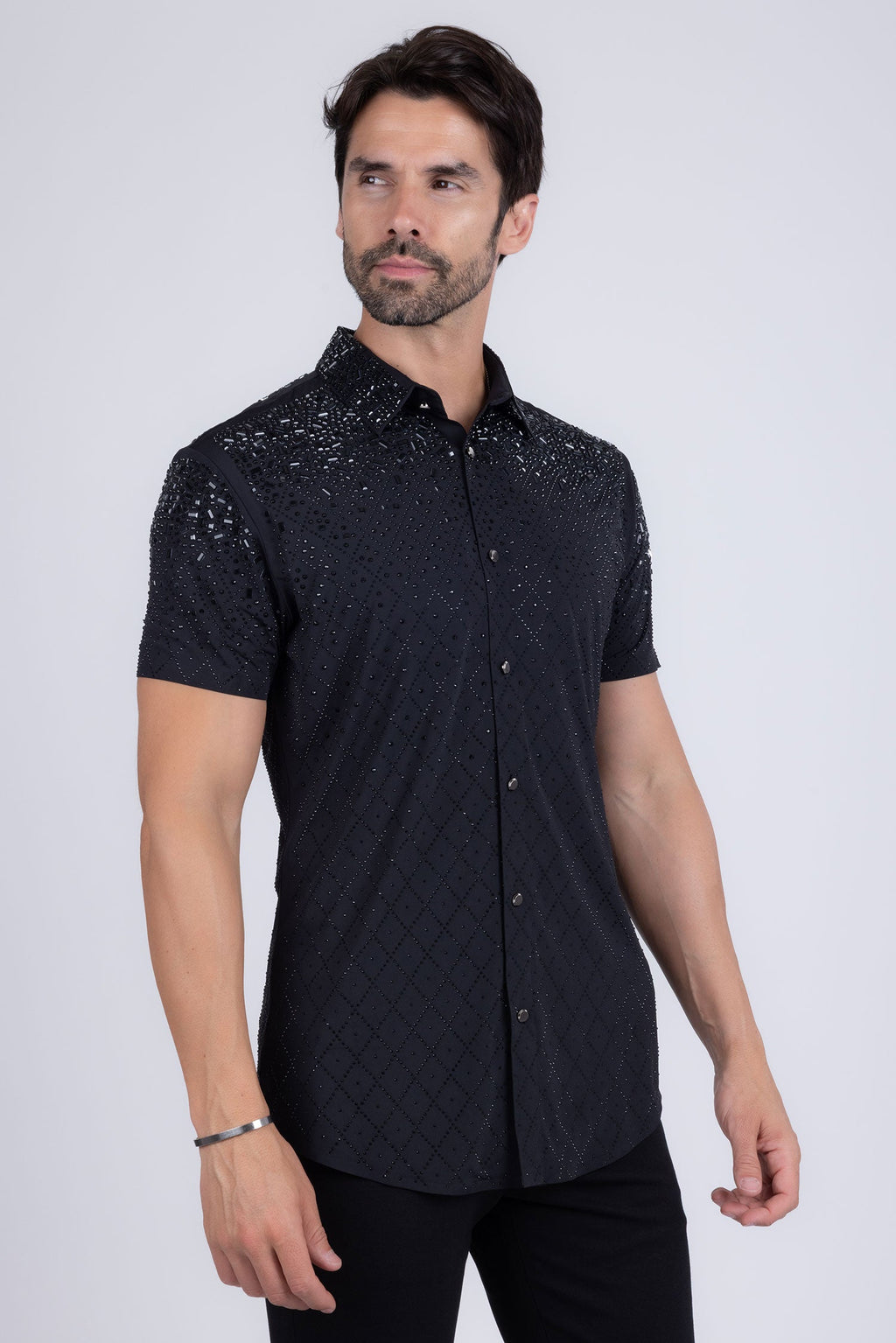 Trivon Rhinestone Short Sleeve Shirt