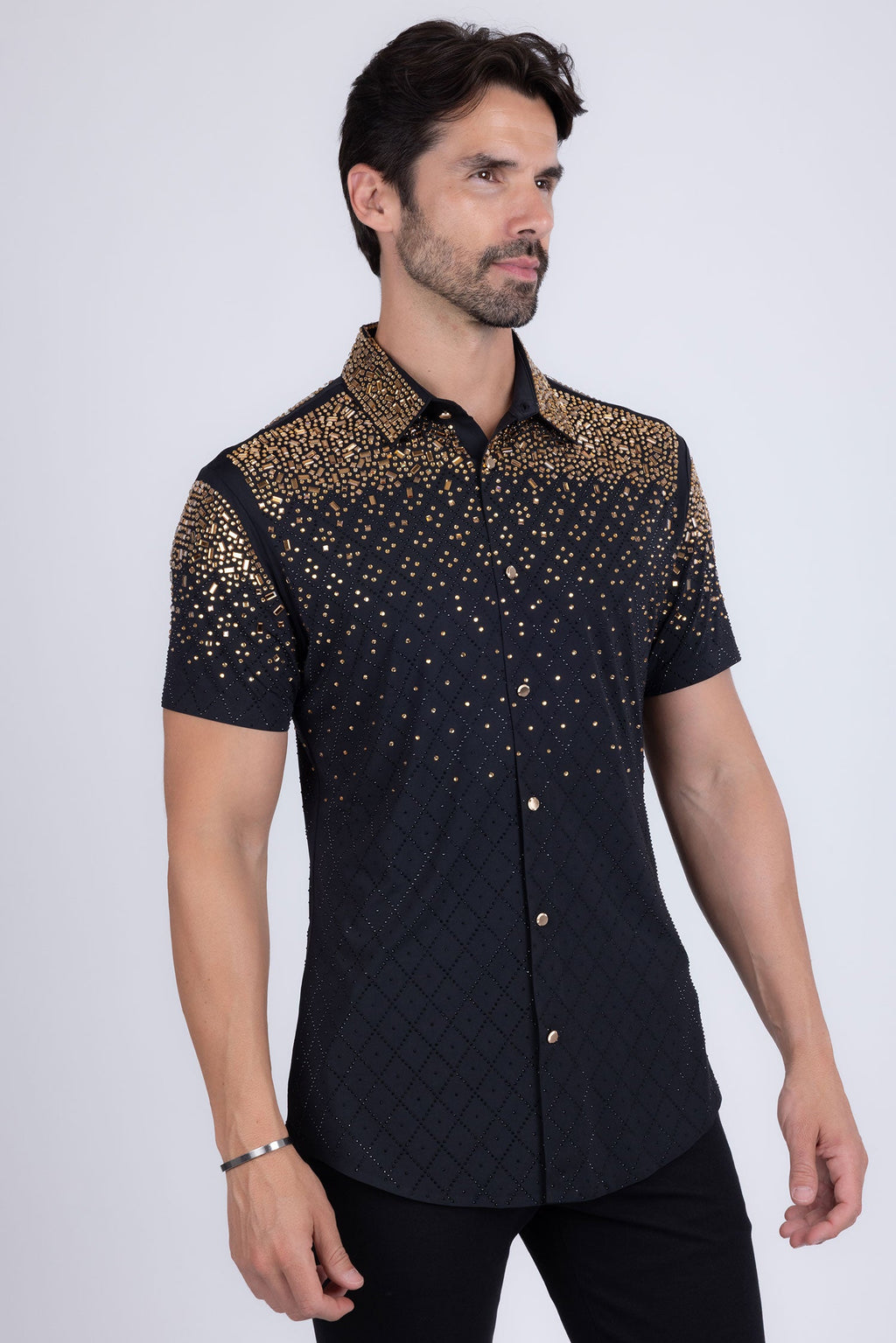 Trivon Rhinestone Short Sleeve Shirt