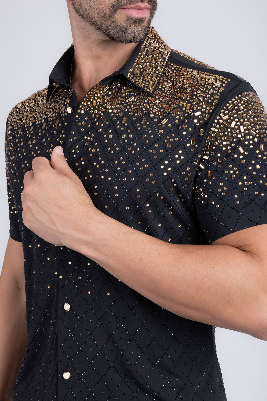Trivon Rhinestone Short Sleeve Shirt