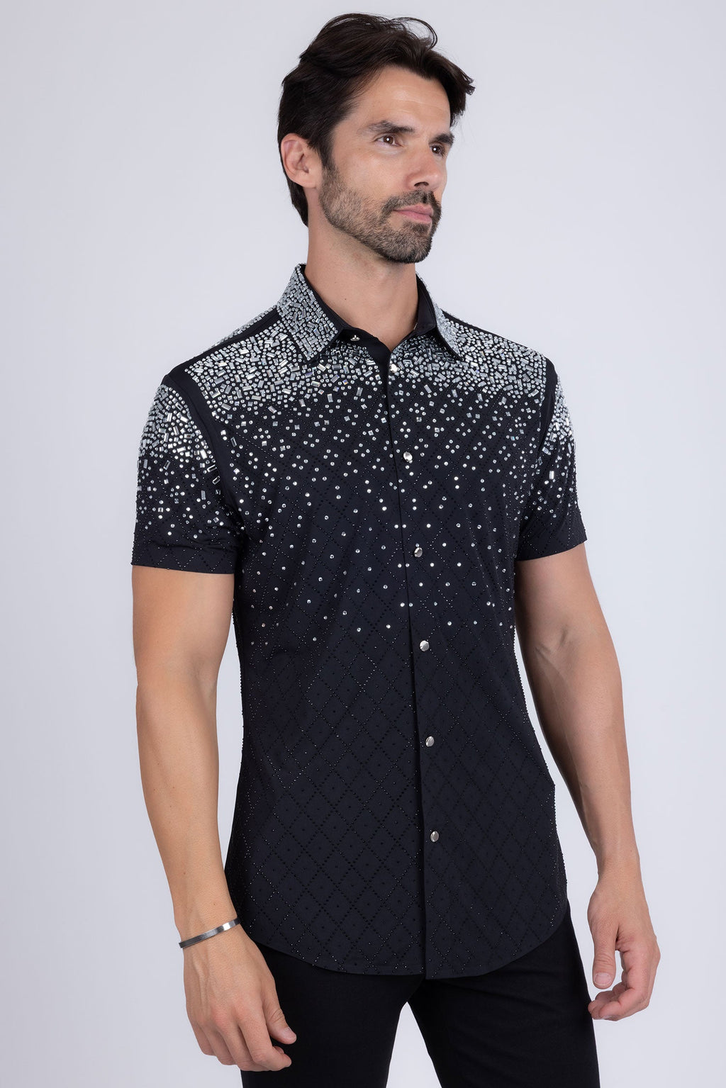 Trivon Rhinestone Short Sleeve Shirt